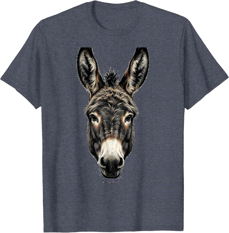 A-One Ass Funny Donkey Lover Animal Humor T-Shirt - Heather Blue