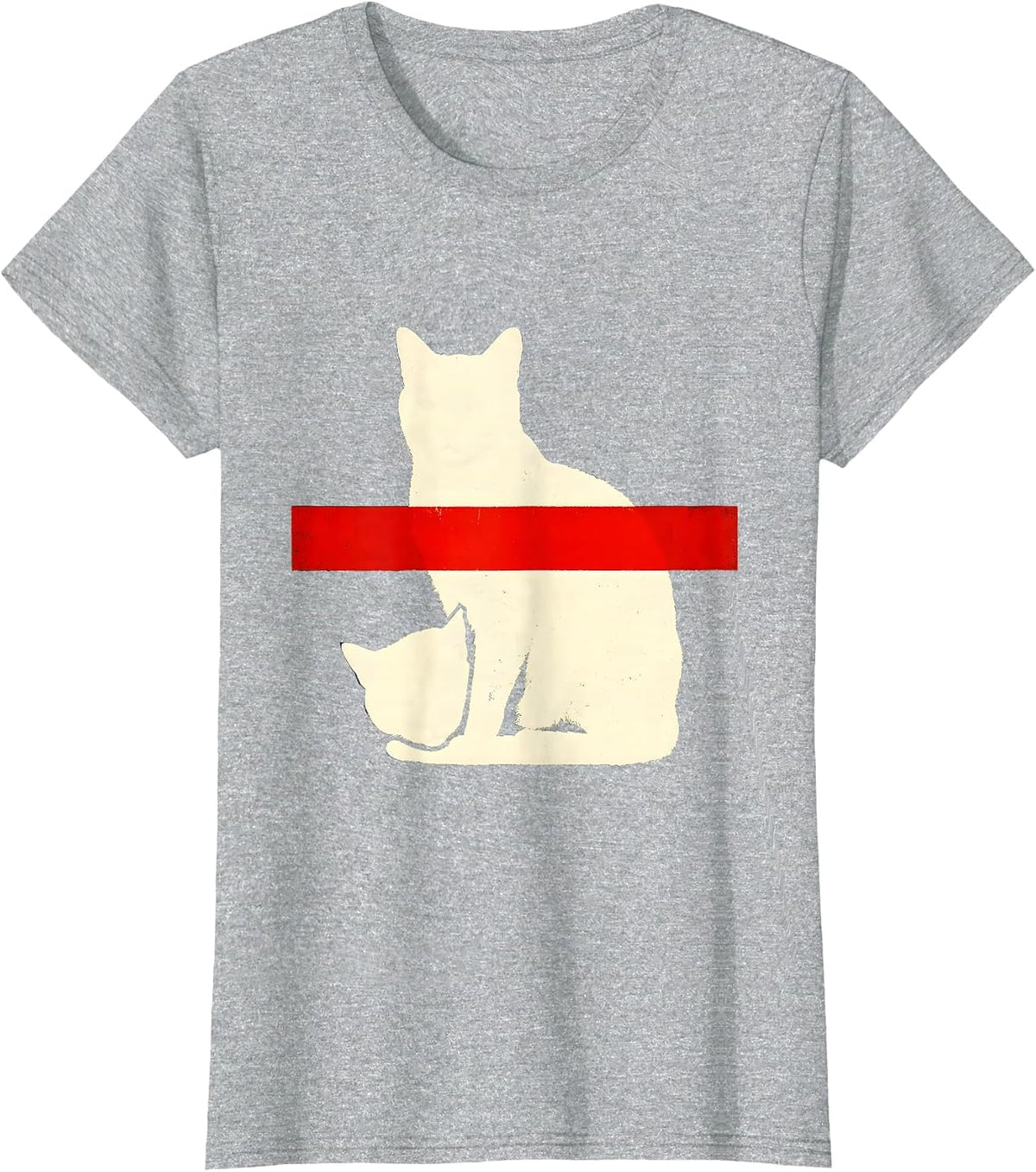 Women's Schrödinger Cat Stencil Quantum Physics Science Geek T-Shirt - Heather Grey