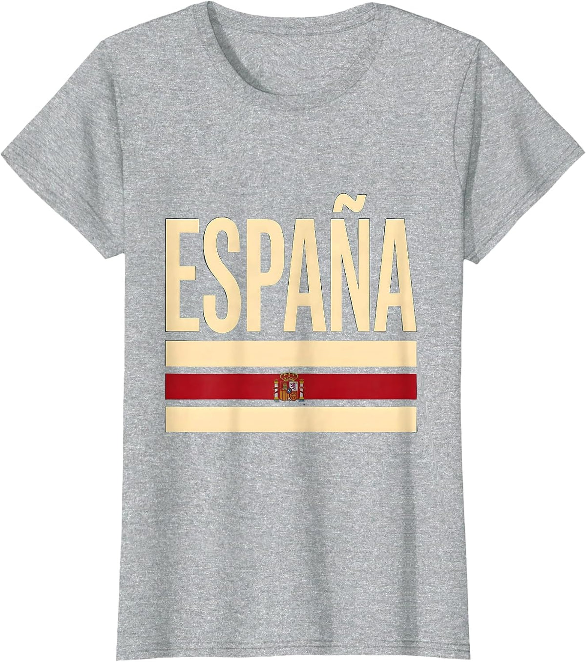 Women's España Spanish Flag Heritage Souvenir Travel Pride T-Shirt - Heather Grey