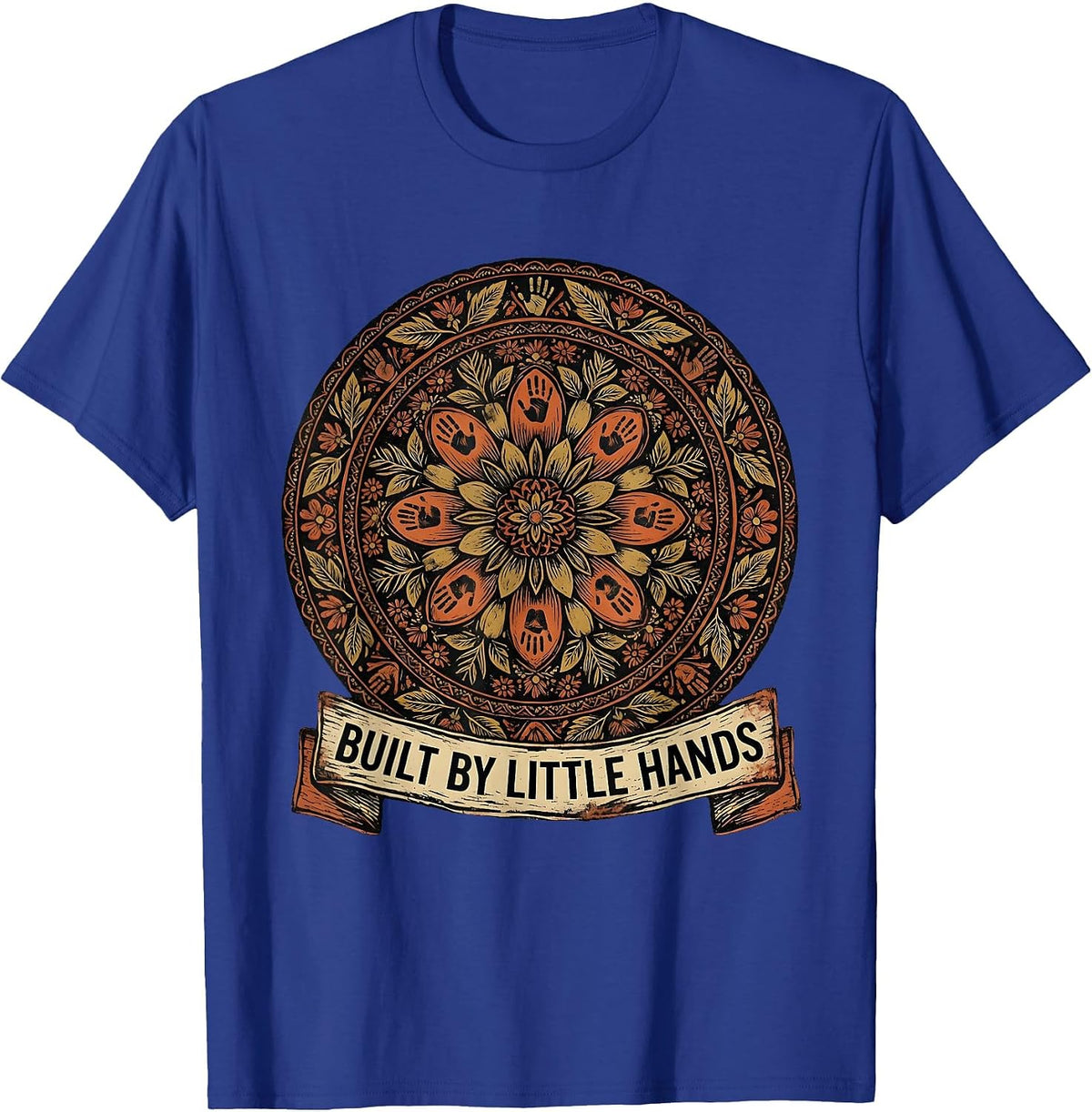 Built by Little Hands Elementary Teacher Design T-Shirt - Royal Blue
