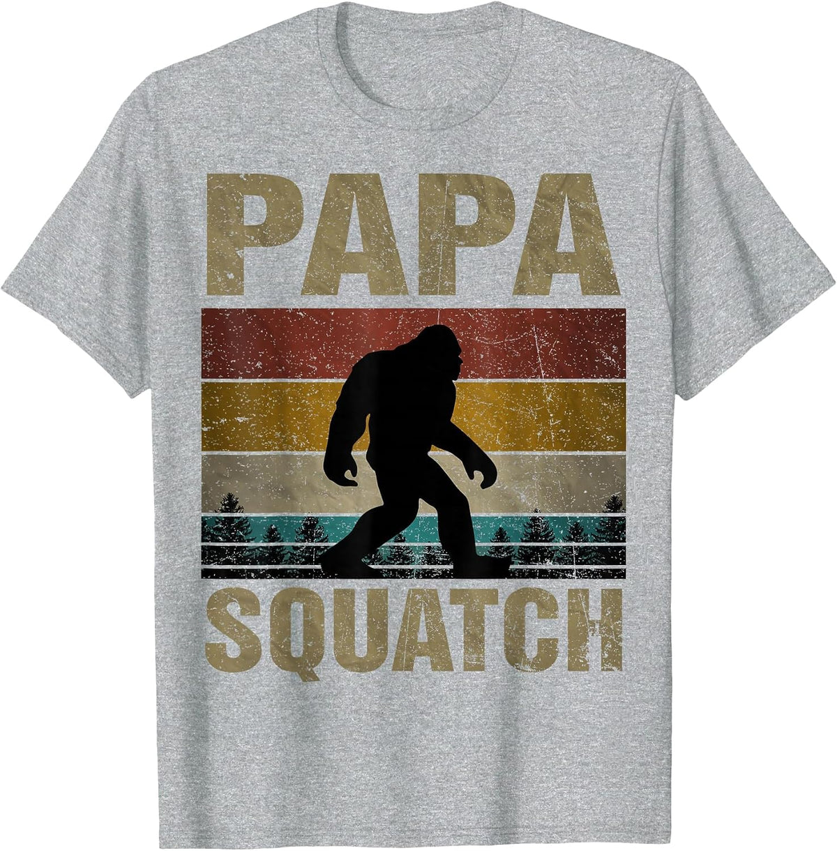 Papa Squatch Bigfoot Papa Sasquatch Yeti Family T-Shirt - Heather Grey