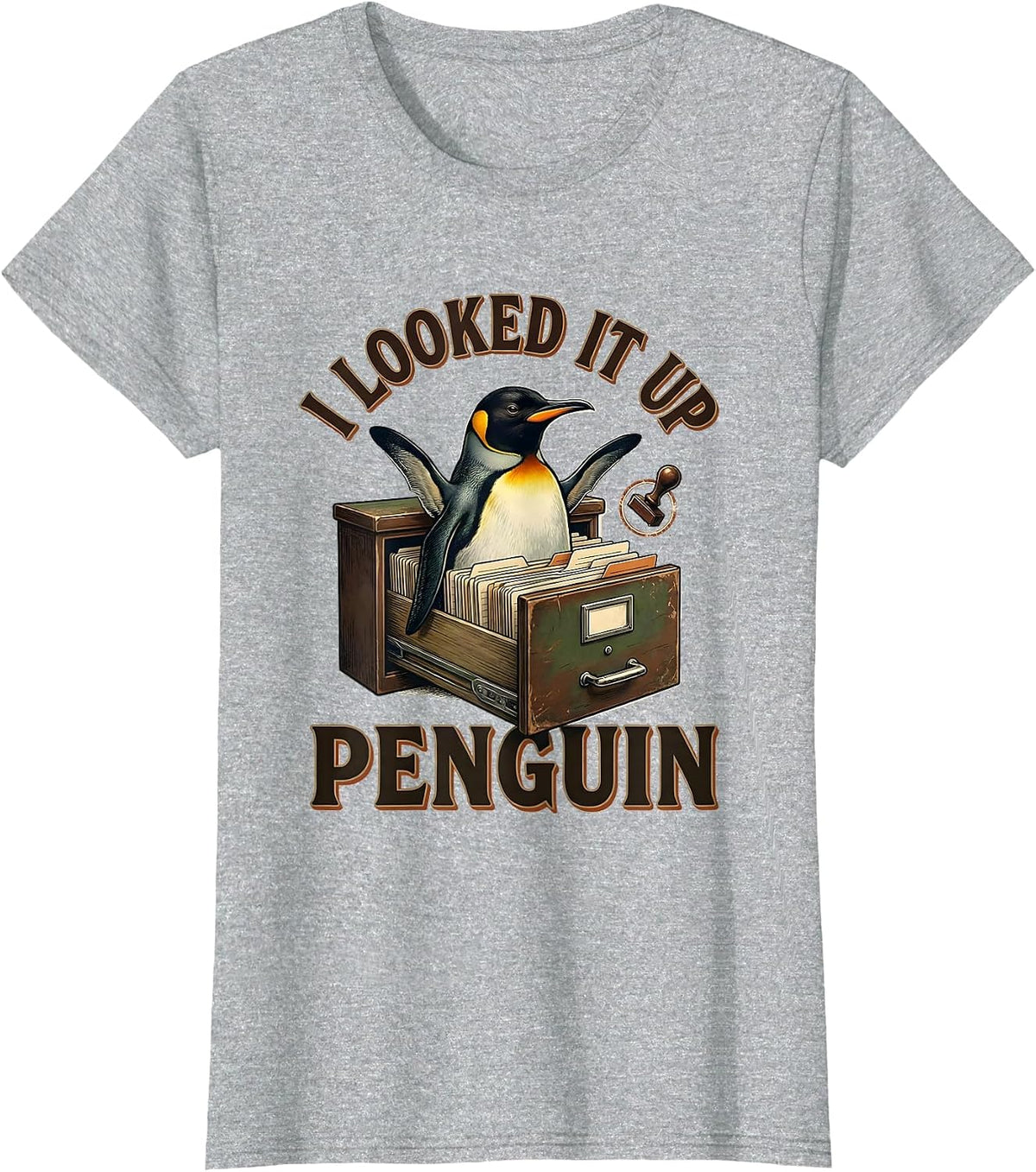I Looked It Up: Penguin Funny Penguin Lover Vintage Animal T-Shirt - Heather Grey