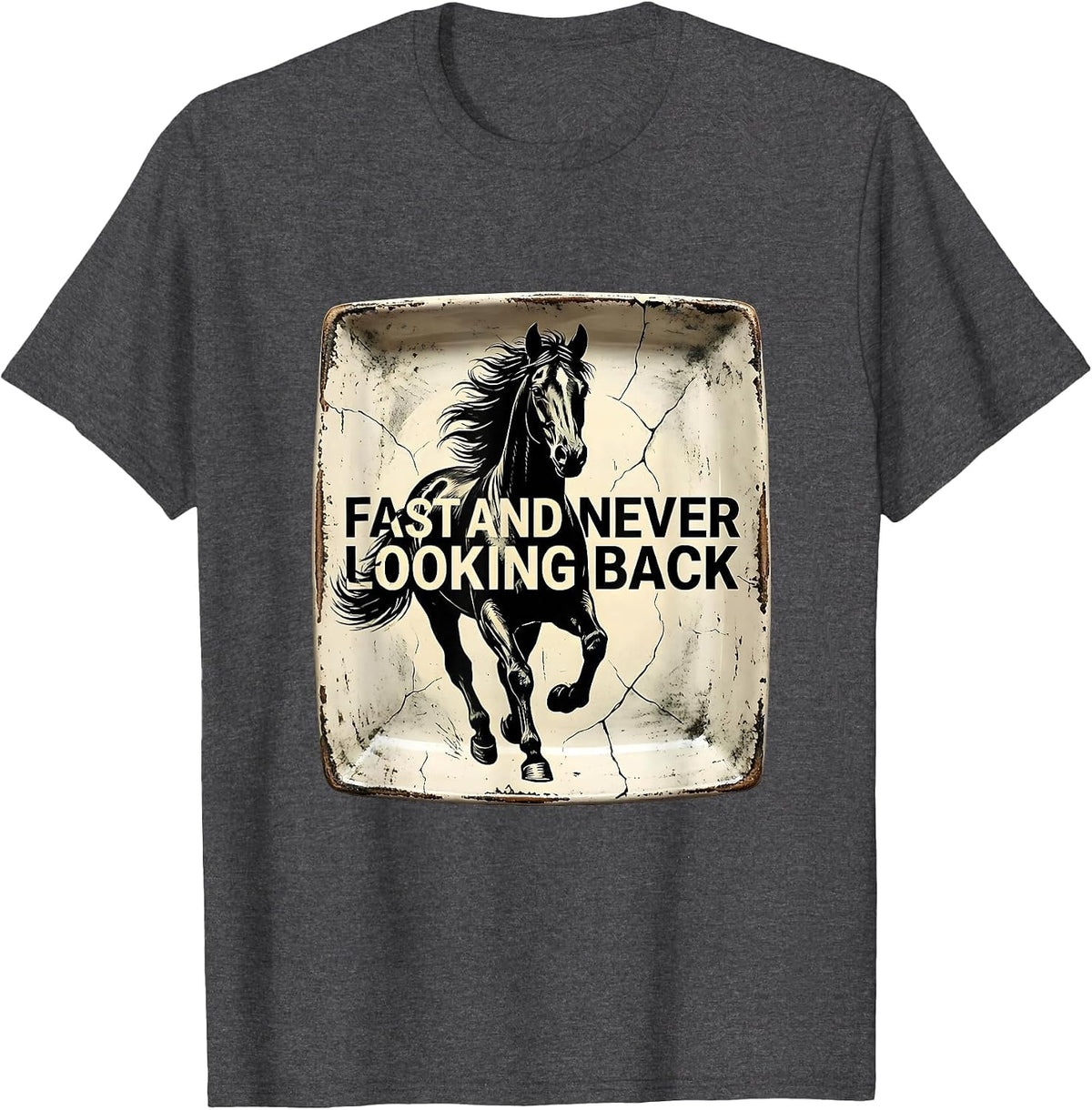 Godspeed Fast and Never Looking Back Design T-Shirt - Dark Heather Grey