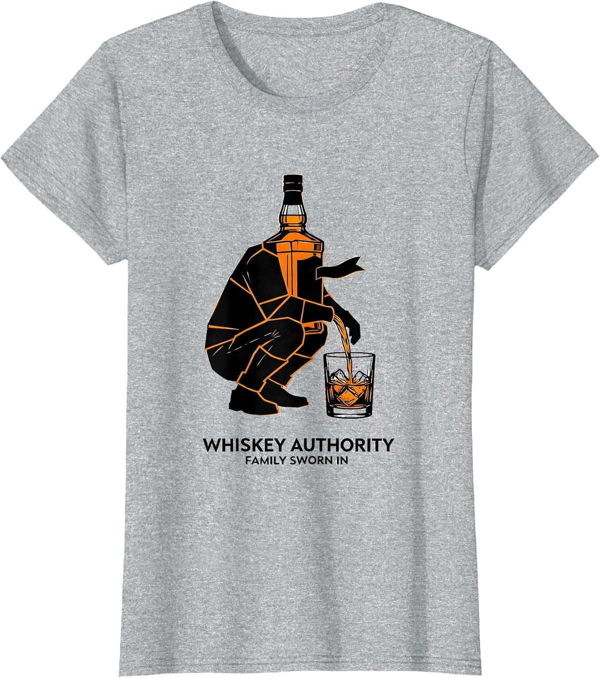 Women's Whiskey Authority Family Sworn In Funny Bourbon Lover Gift T-Shirt - Heather Grey