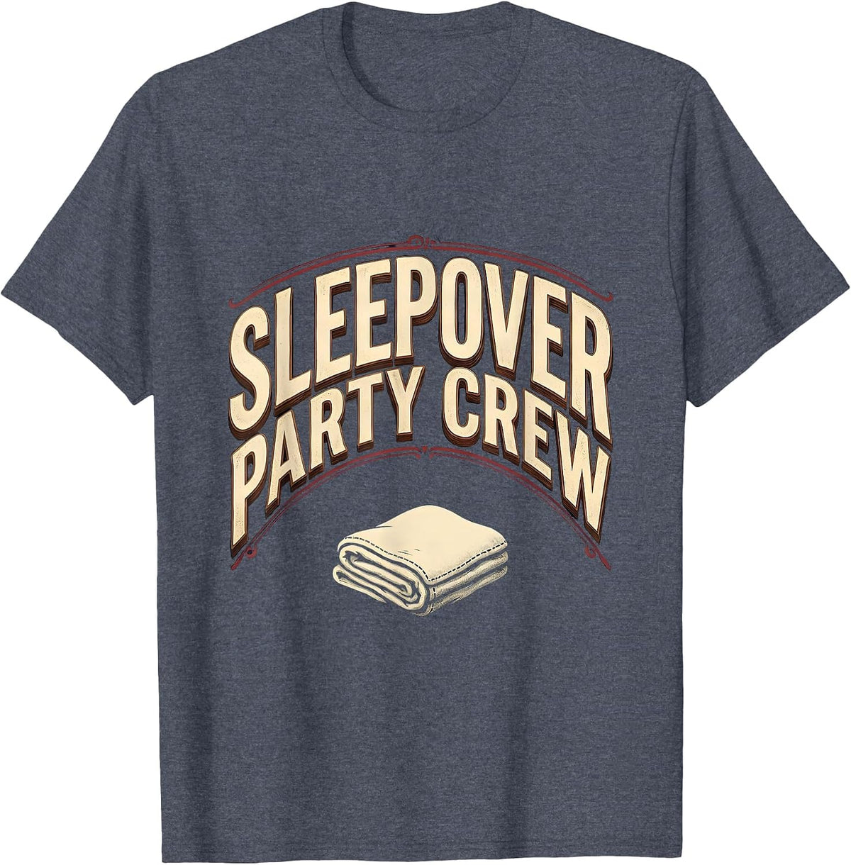Sleepover Party Crew Funny Slumber Party Squad Matching T-Shirt - Heather Blue