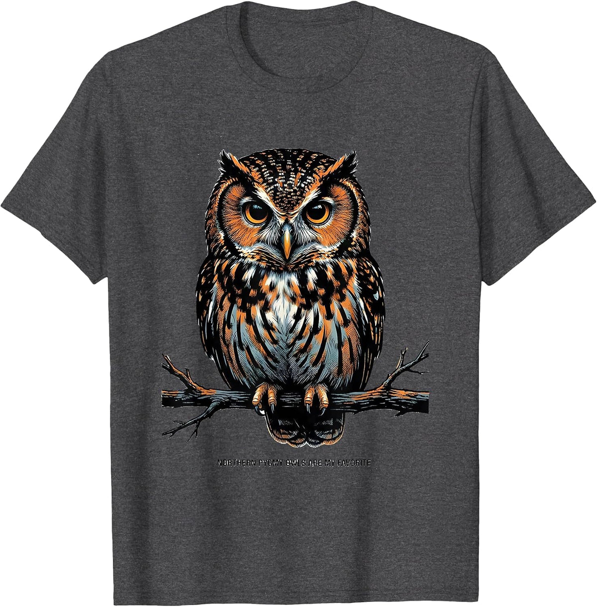 Northern Pygmy Owls Are My Favorite Funny Owl Lover Retro T-Shirt - Dark Heather Grey