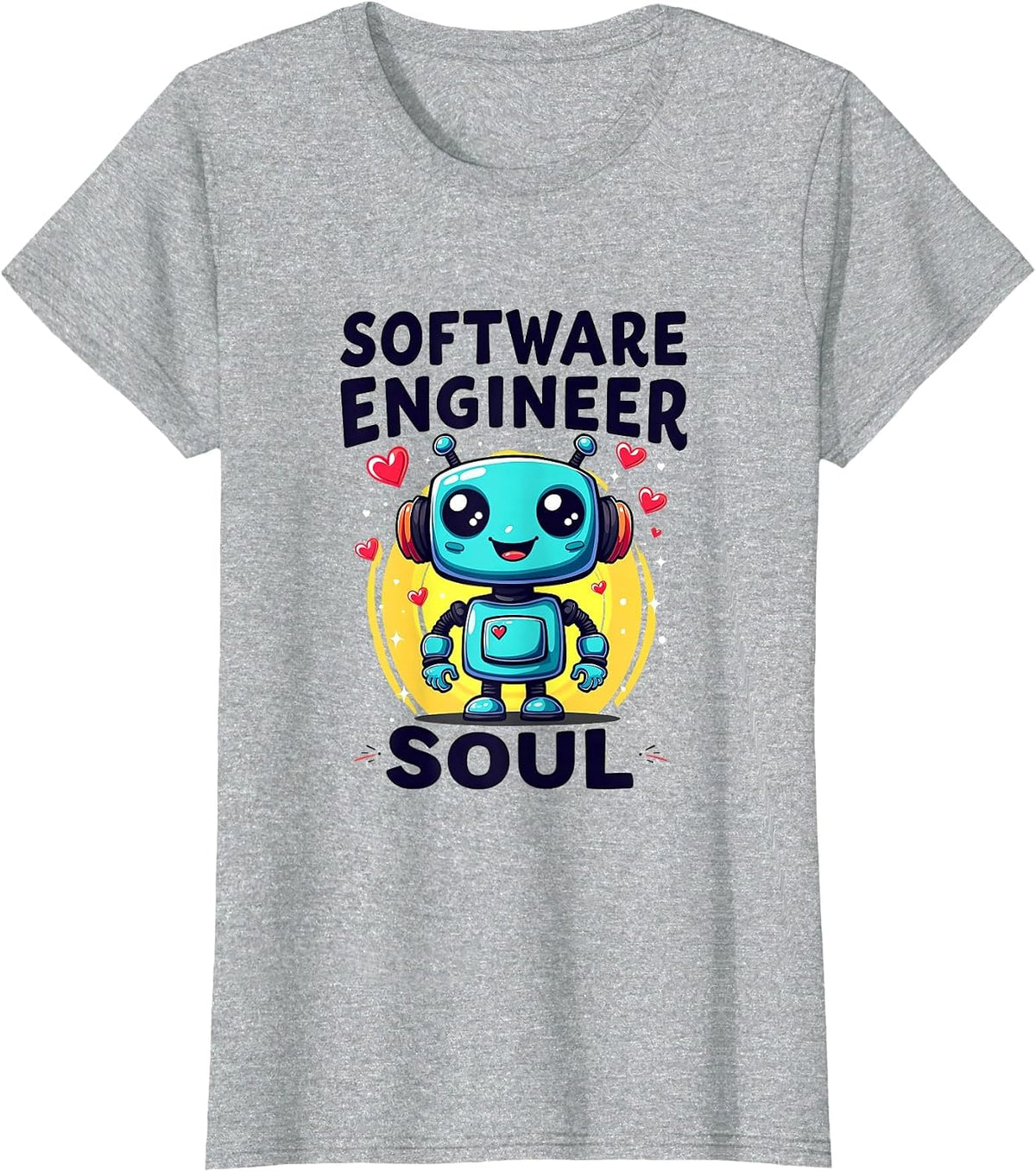 Software Engineer Soul Coding Life Design T-Shirt - Heather Grey
