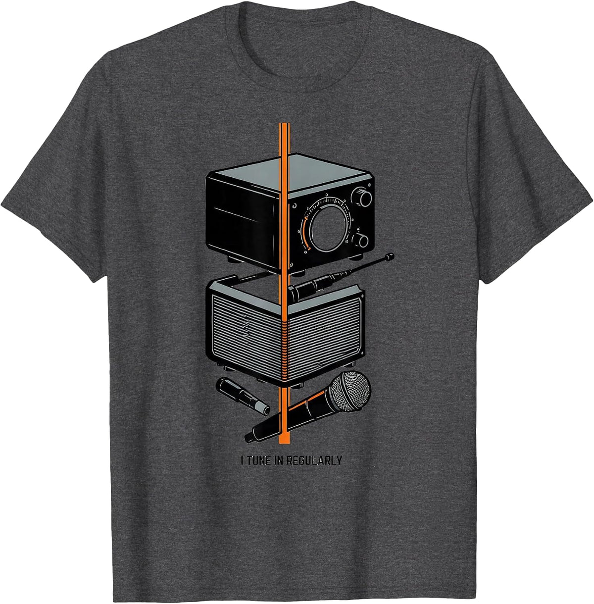 I Tune In Regularly Funny Ham Radio Operator Hobbyist Gift T-Shirt - Dark Heather Grey
