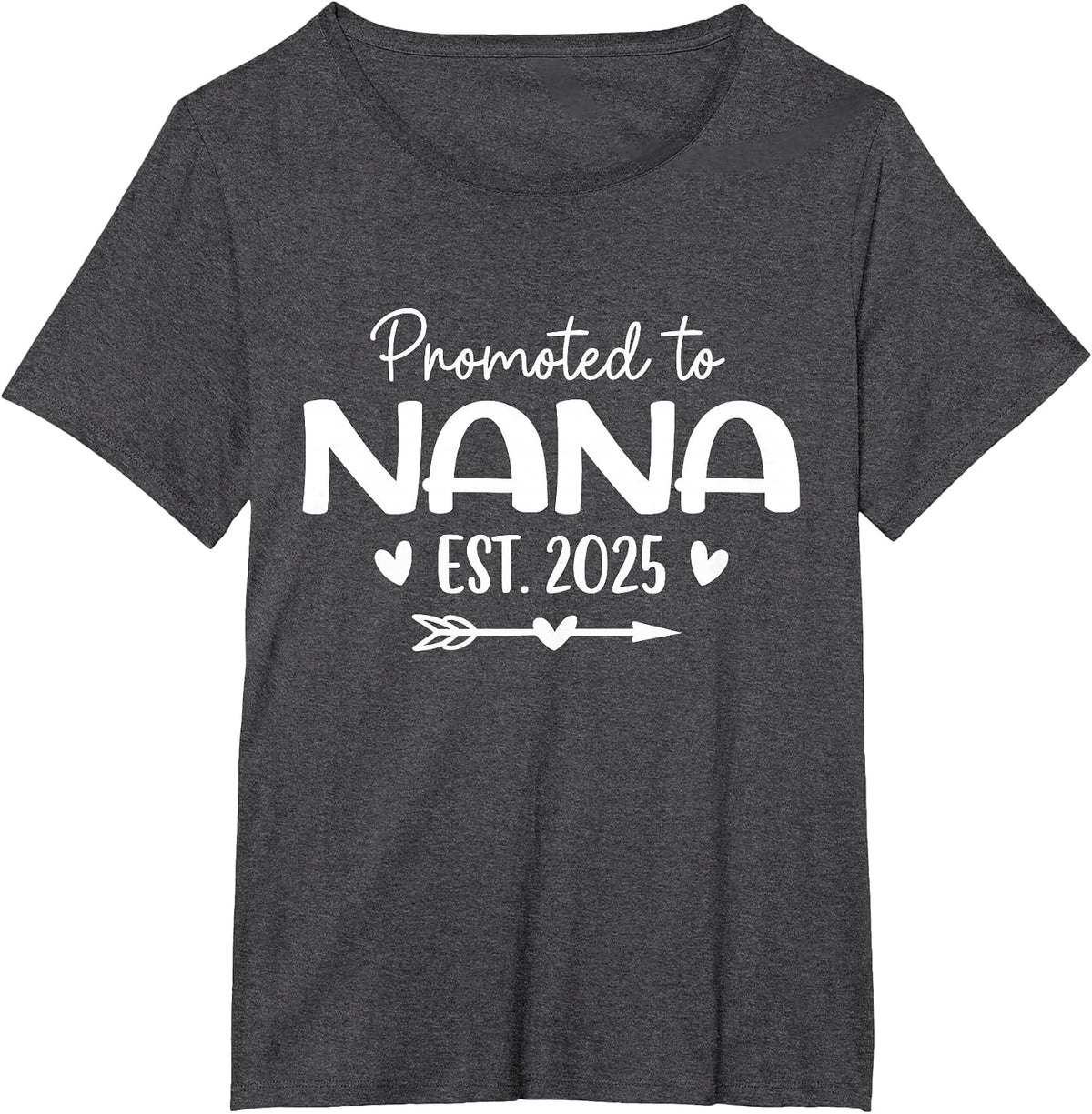 Promoted to Nana Est 2025 Matching Family T-Shirt - Dark Heather Grey
