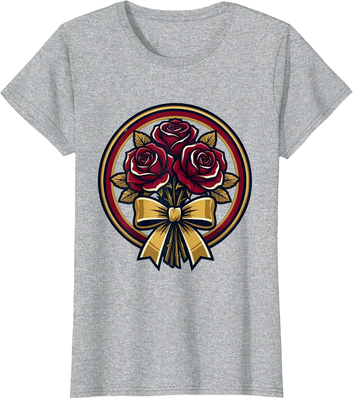 Band Mom Rose Bouquet Drum Major Sash Design T-Shirt - Heather Grey