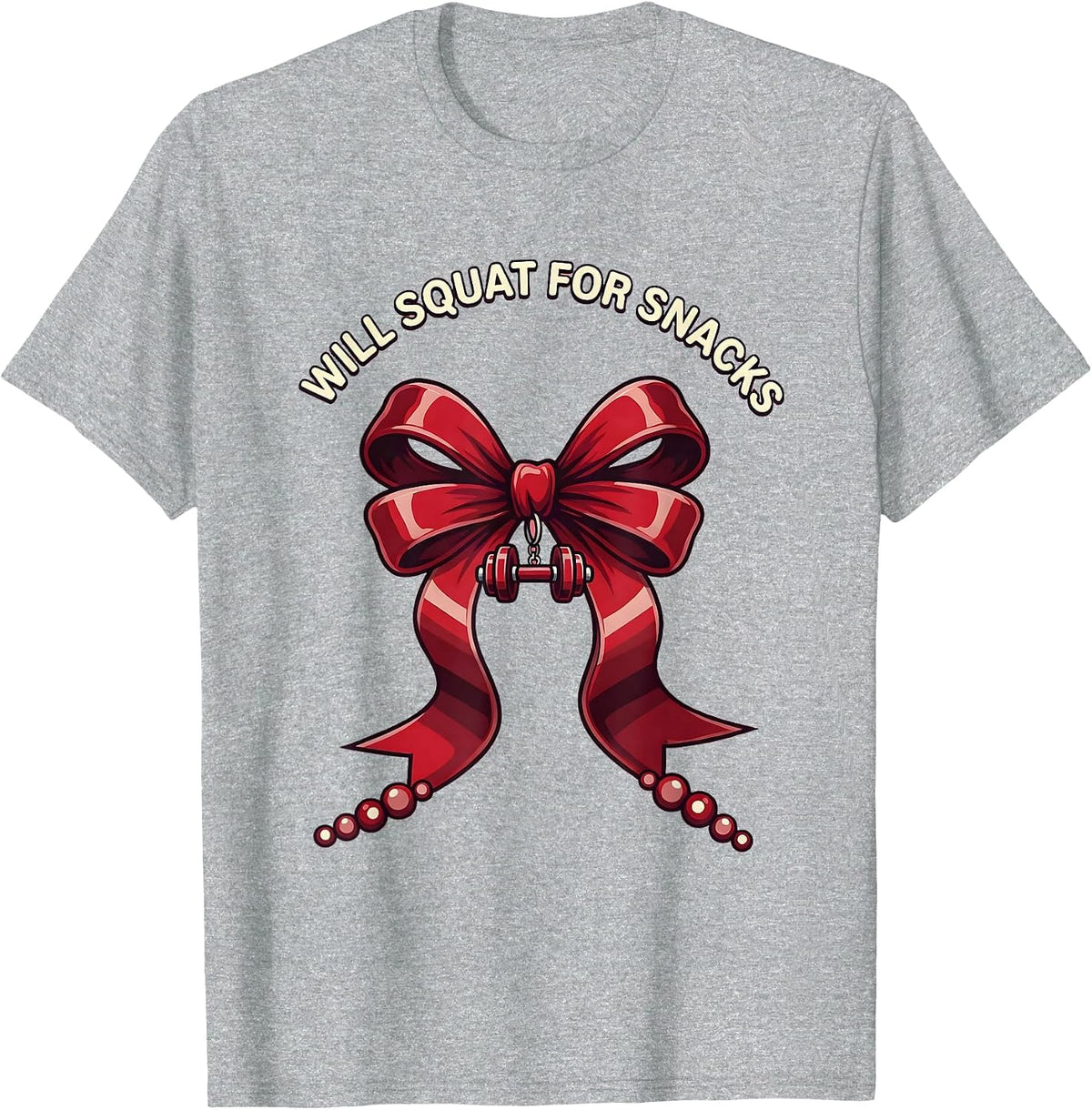 Men's Will Squat For Snacks Funny Gym Design T-Shirt - Heather Grey