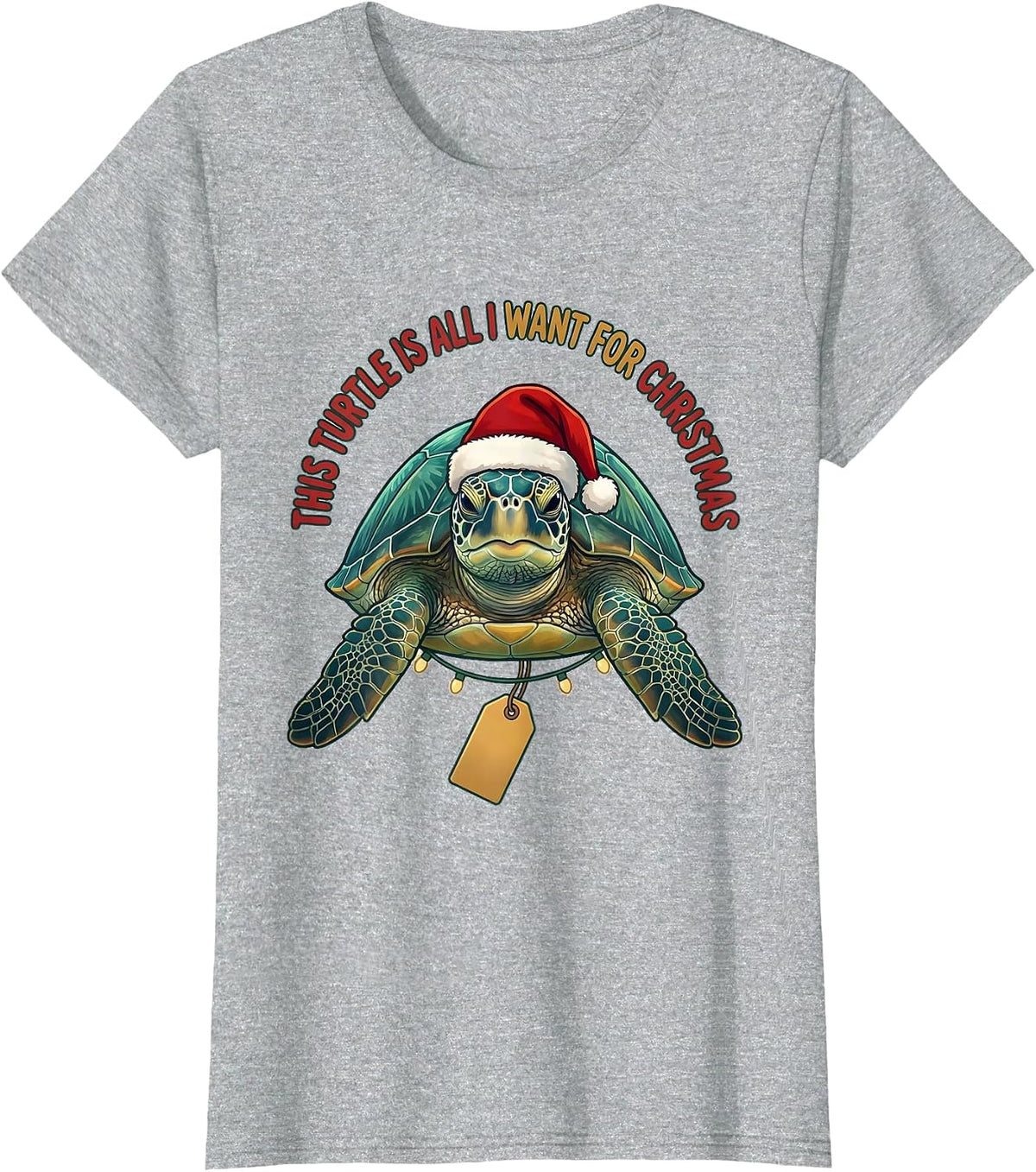 This Turtle Is All I Want For Christmas Sea Turtle T-Shirt - Heather Grey