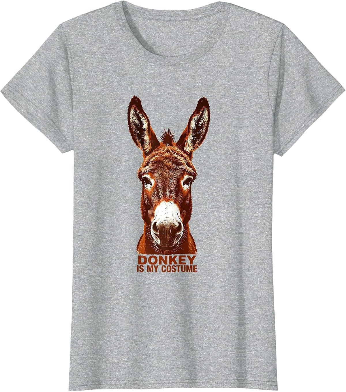 Donkey Is My Costume Funny Rubber Stamp Animal Lover Humor T-Shirt - Heather Grey