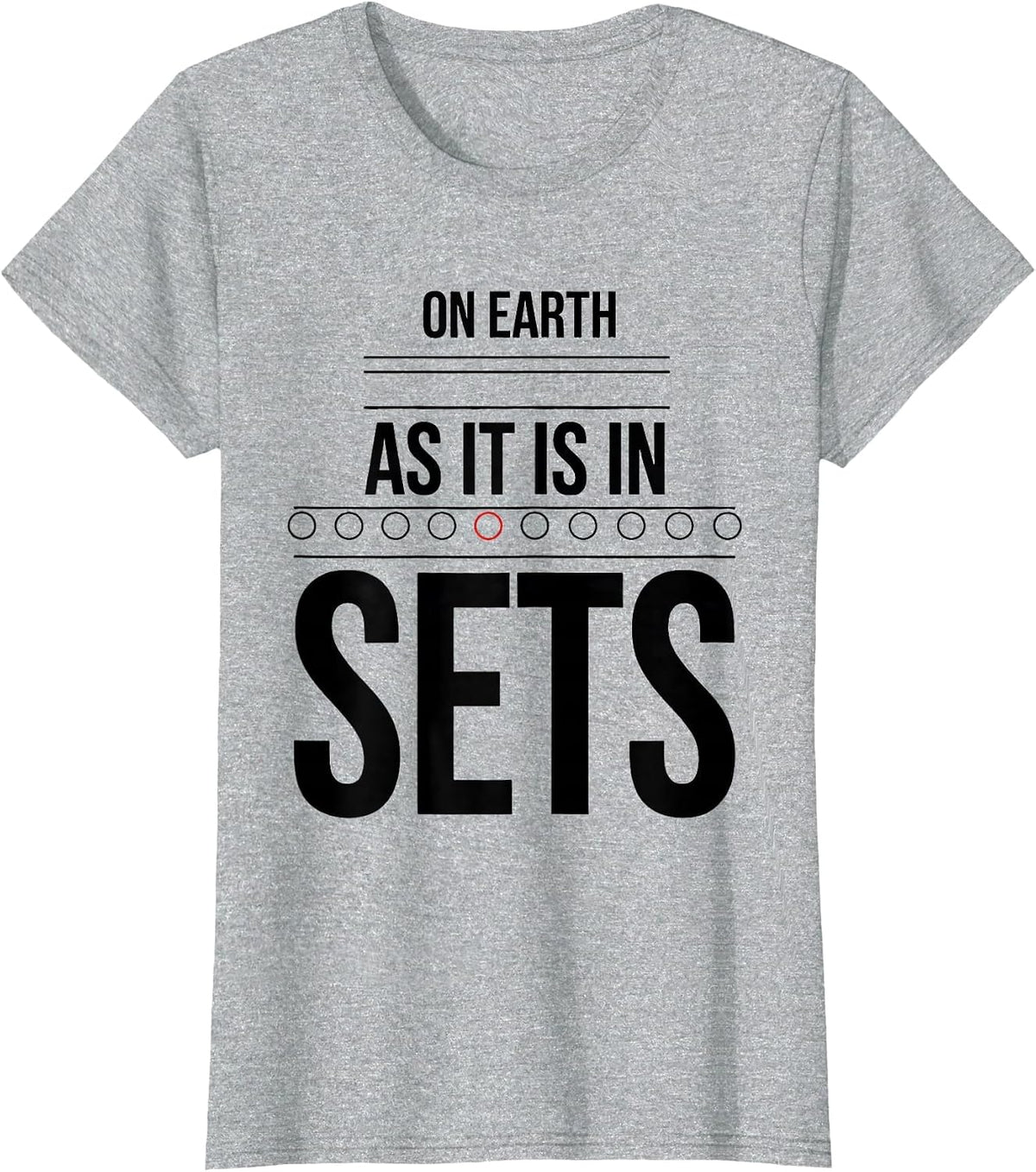 On Earth As It Is In Sets Funny Christian Gym Lifting Humor T-Shirt - Heather Grey