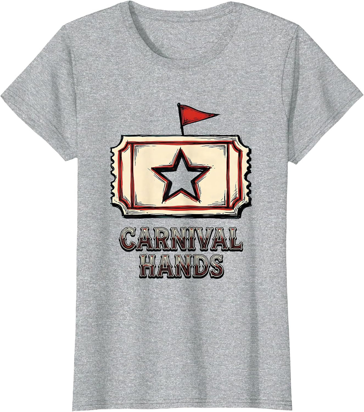 Women's Carnival Hands Sign Painter Showcard Circus Crew Birthday T-Shirt - Heather Grey