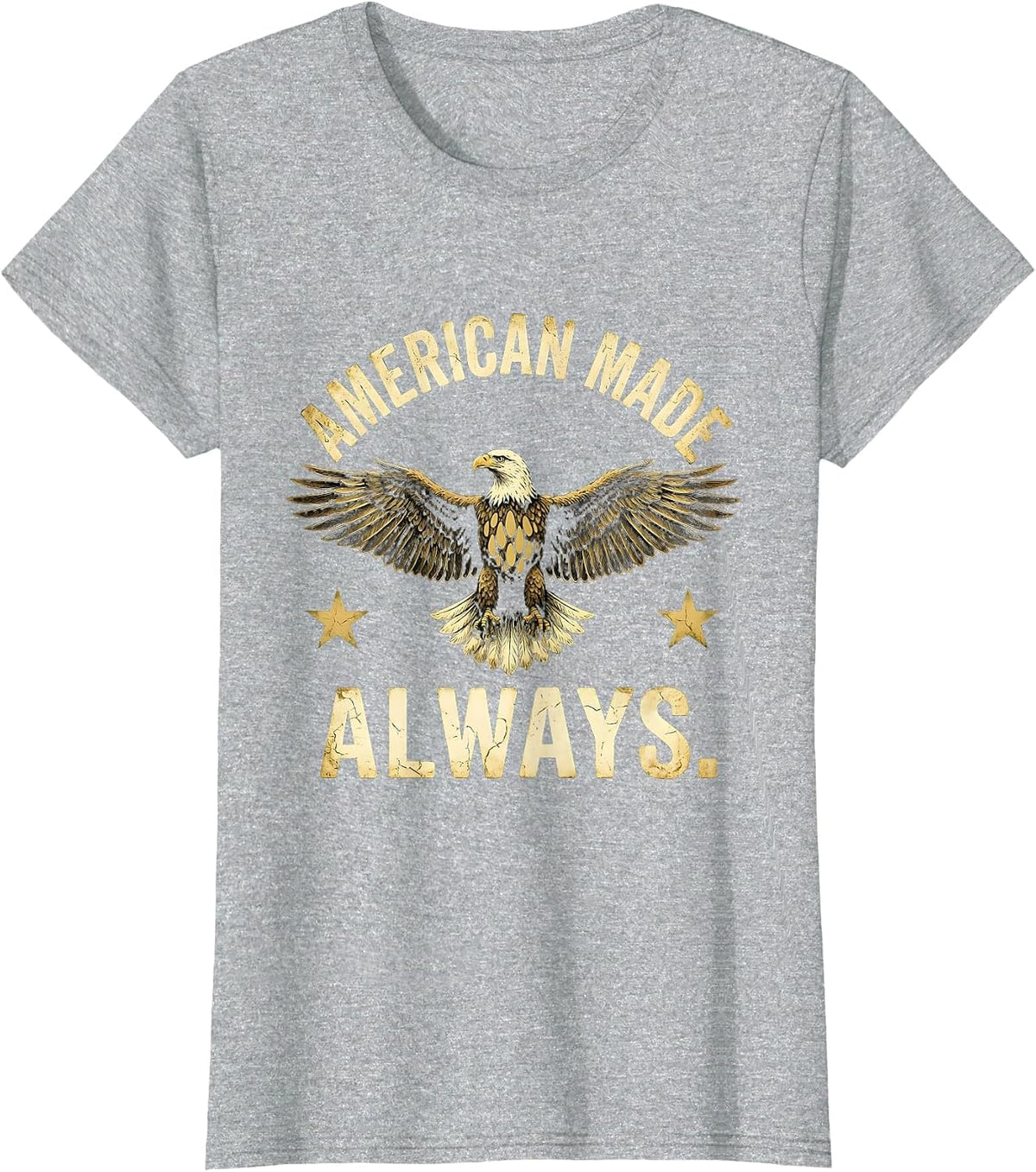 American Made Always Patriotic USA Design T-Shirt - Heather Grey