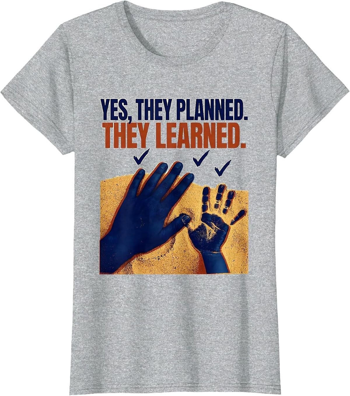 Women's Yes They Planned They Learned Preschool Teacher Back To T-Shirt - Heather Grey