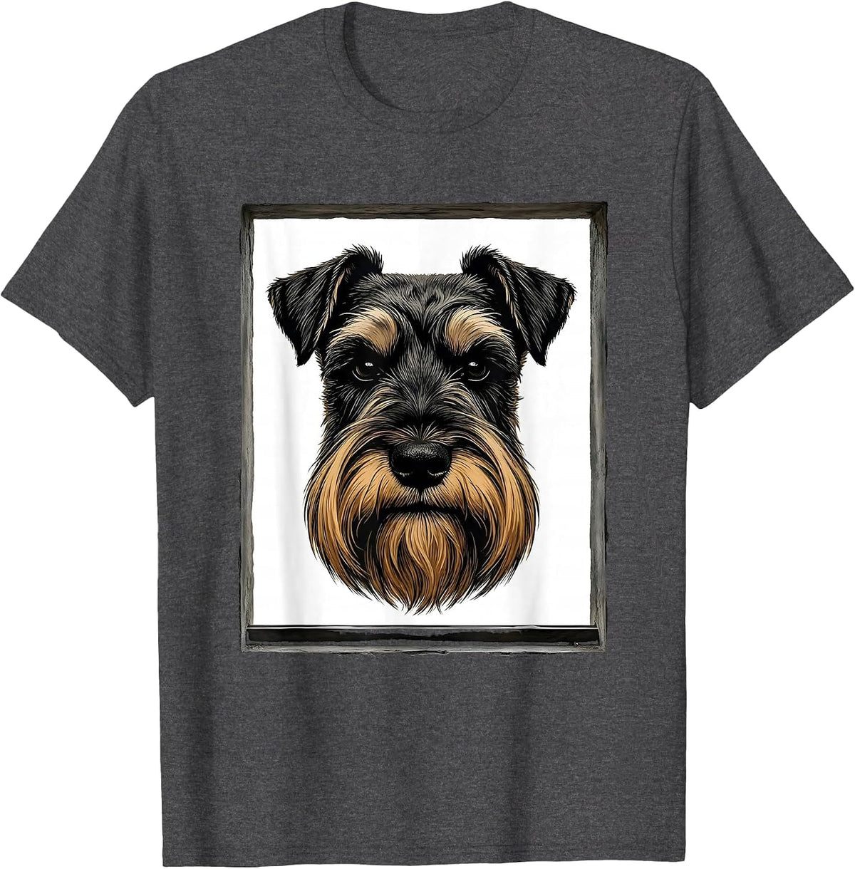 Miniature Schnauzer Minimalist Dog Owner Vintage Retro T-Shirt - Dark Heather Grey