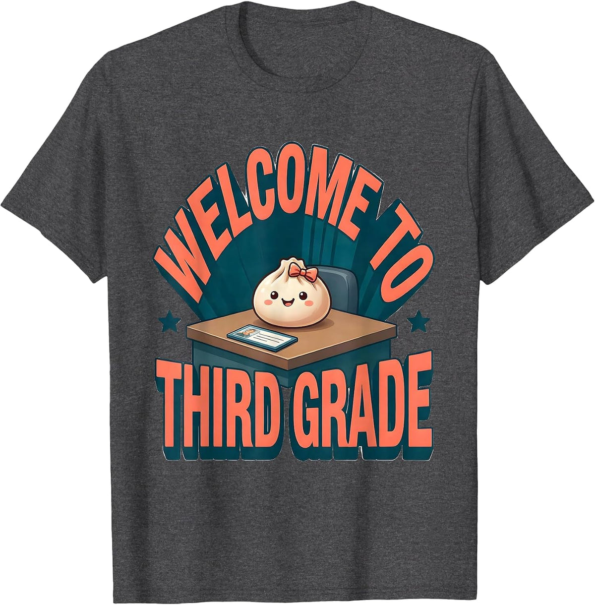 Welcome To Third Grade Cute Dumpling Kawaii Back To School T-Shirt - Dark Heather Grey