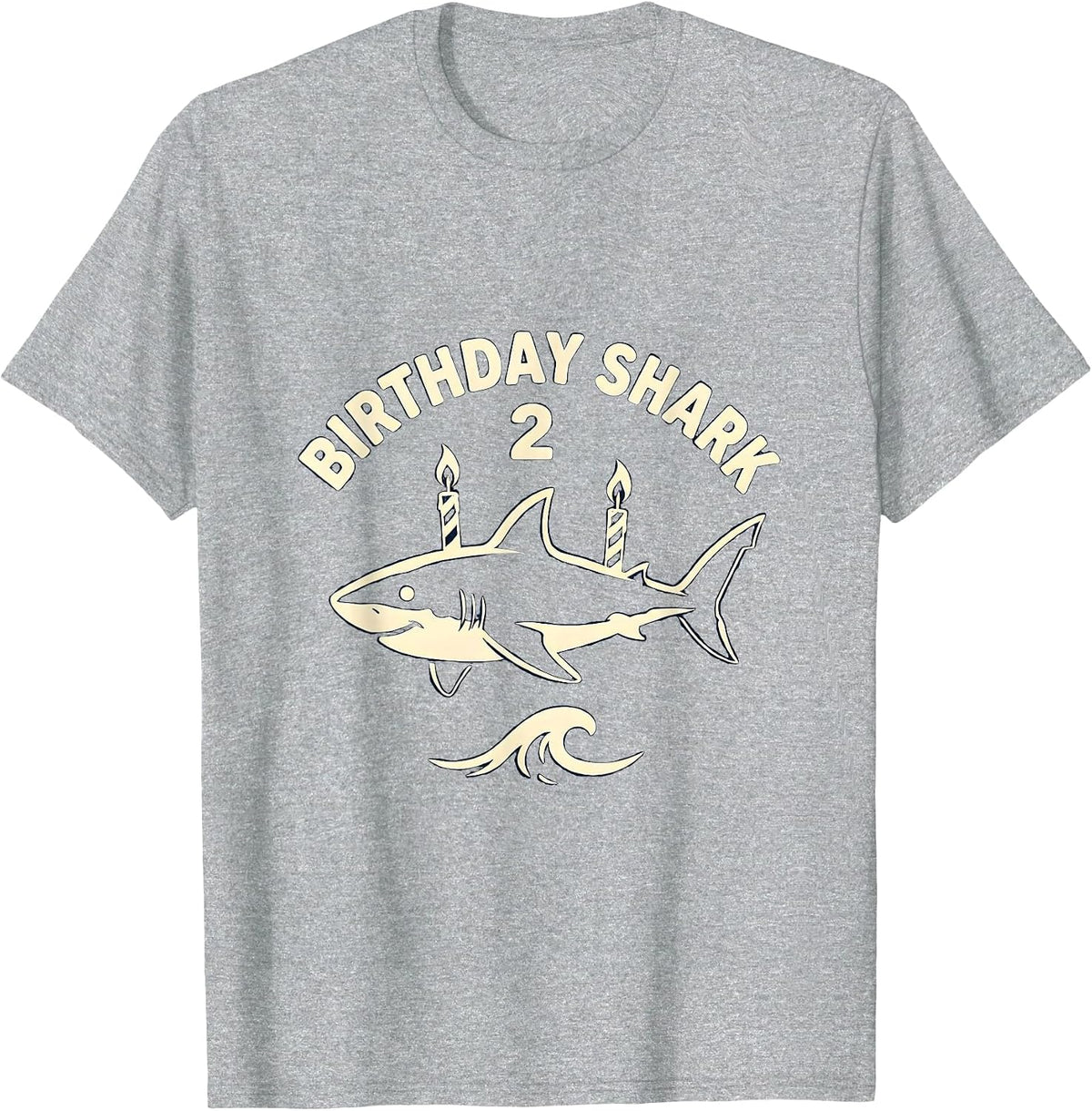 Men's Birthday Shark 2 Playful Toddler Party Whale Ocean Lover T-Shirt - Heather Grey