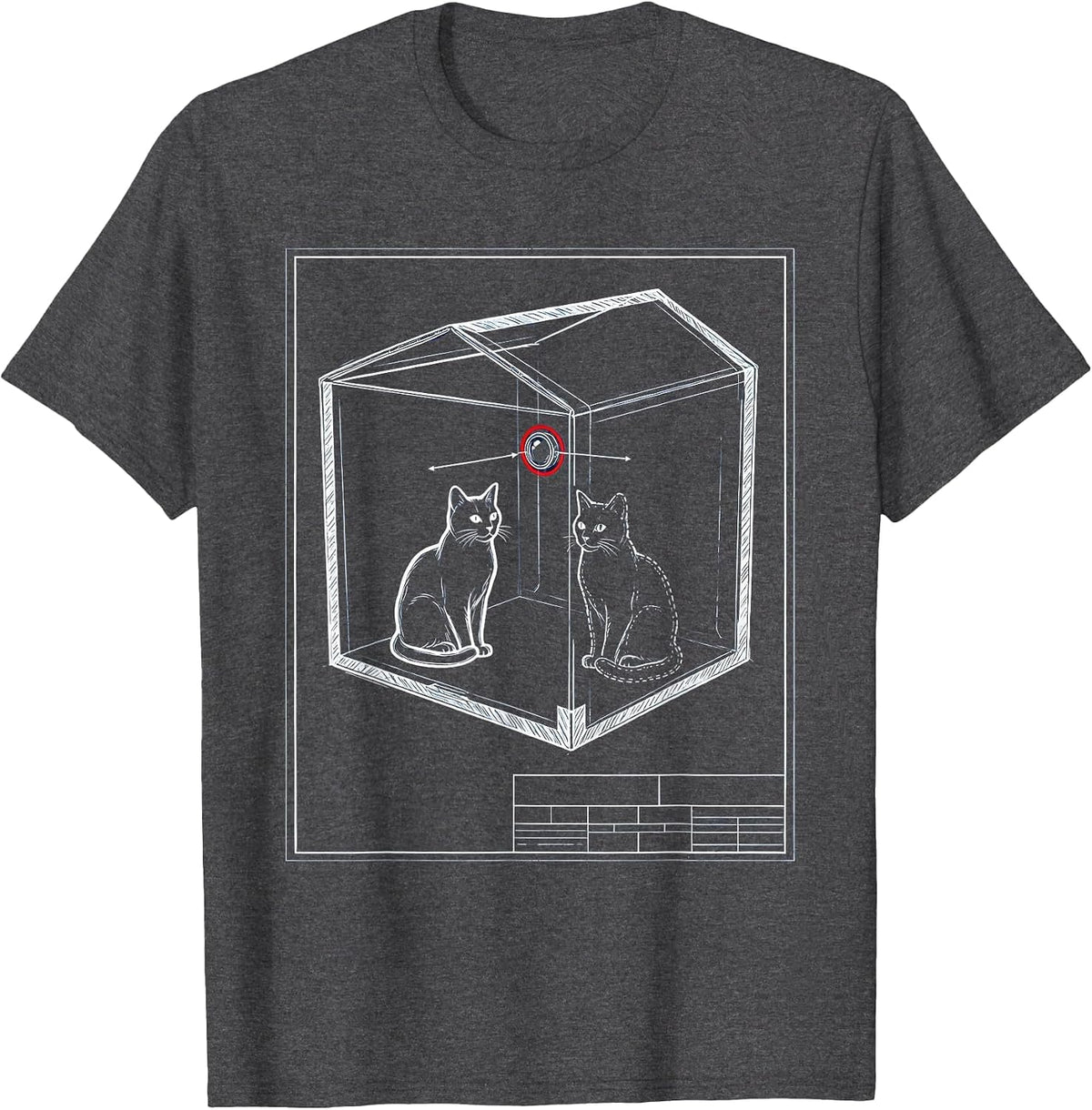 Men's Schrödingers Cat Quantum Physics Humor Science Enthusiast T-Shirt - Dark Heather Grey