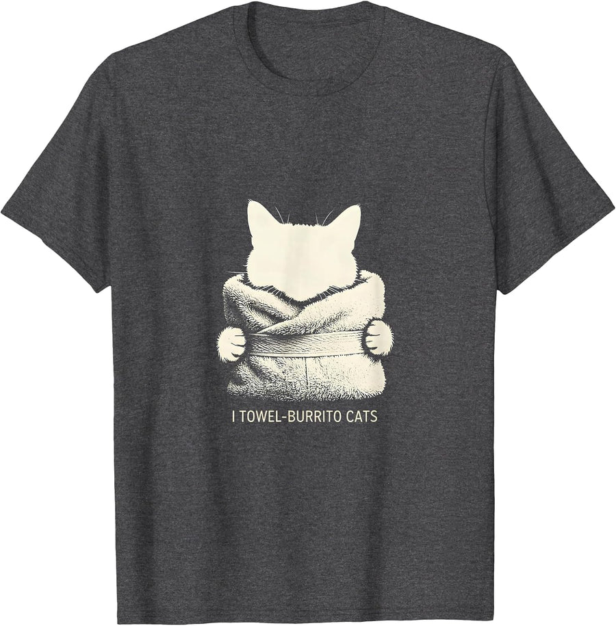 Men's I Towel-Burrito Cats Funny Veterinarian Vet Tech Gift T-Shirt - Dark Heather Grey