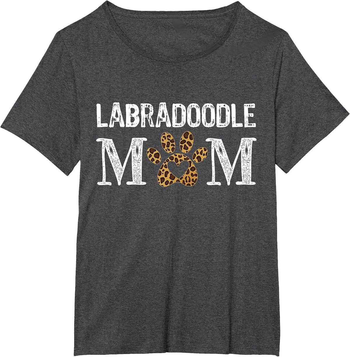 Labradoodle Mom Mama Labradoodle Lover Leopard Doodle Mom T-Shirt - Dark Heather Grey