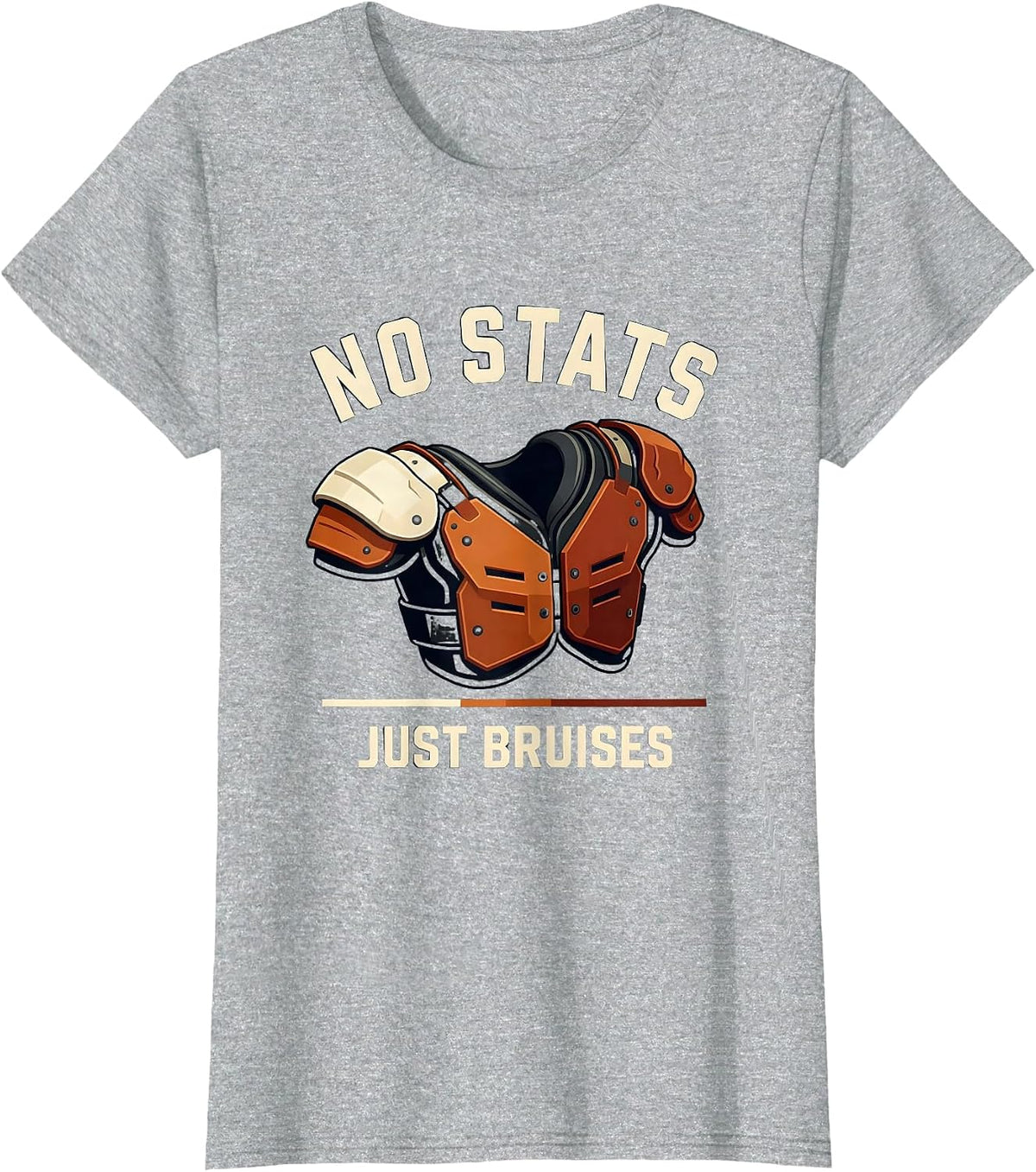 Women's No Stats Just Bruises Funny Football Lineman Offensive Line T-Shirt - Heather Grey