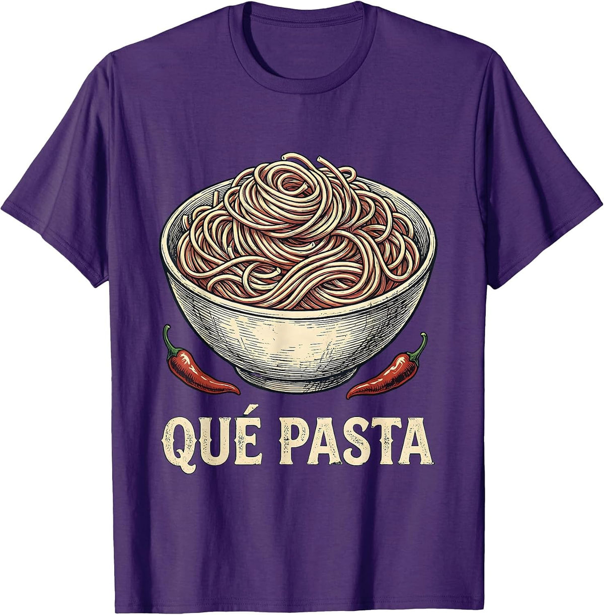 Men's Qué Pasta Vintage Cinco De Mayo Spanish Pun Party Humor T-Shirt - Purple