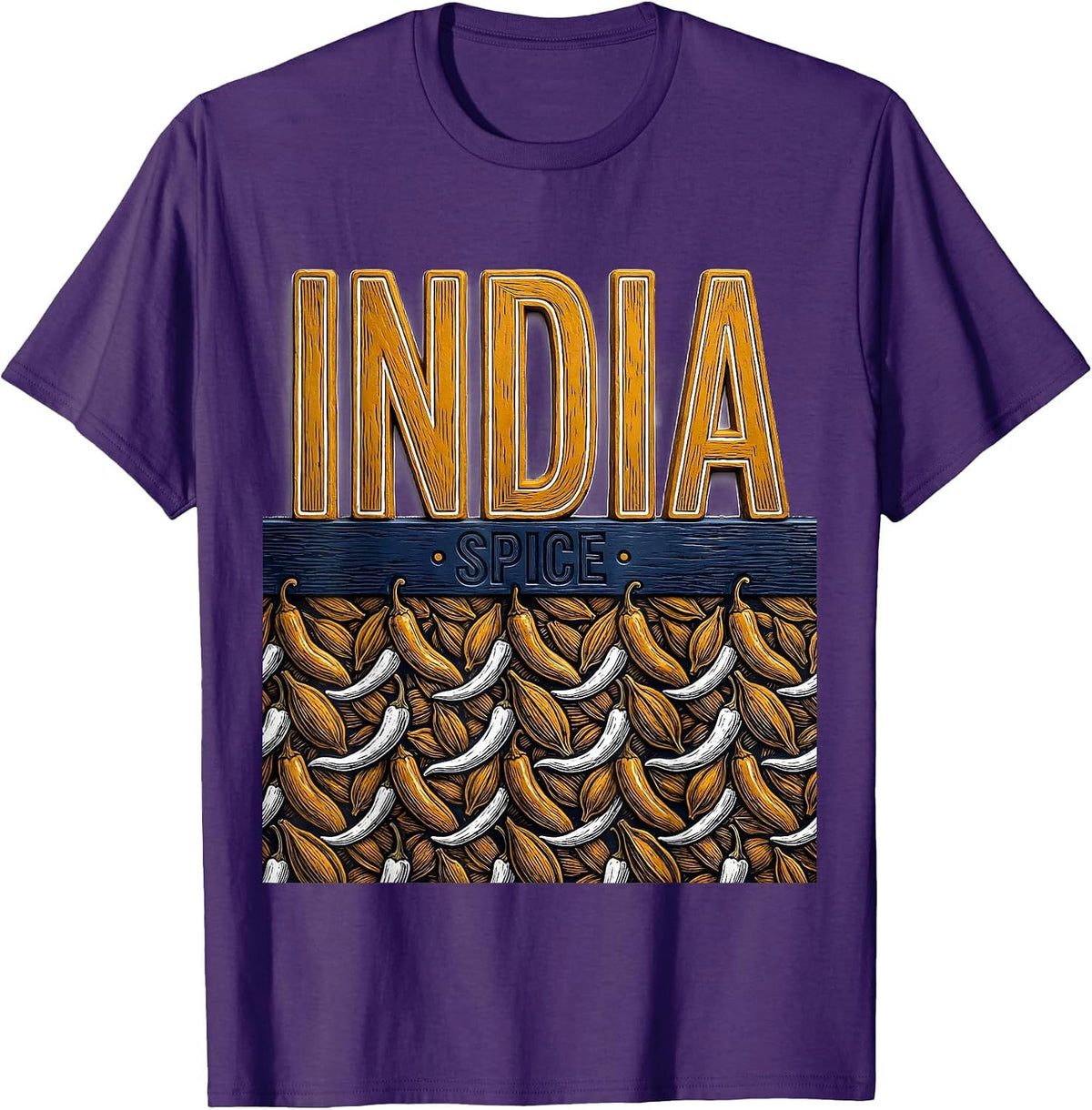 INDIA SPICE Bold Retro National Pride T-Shirt - Purple