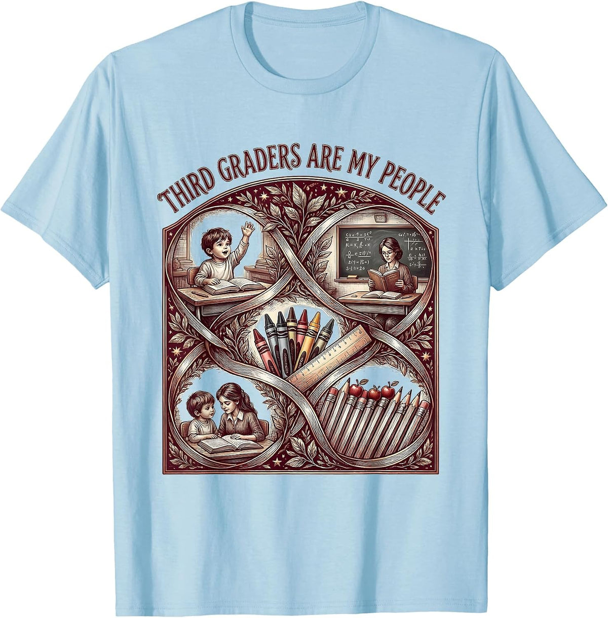 Men's Third Graders Are My People Teacher Design T-Shirt - Baby Blue