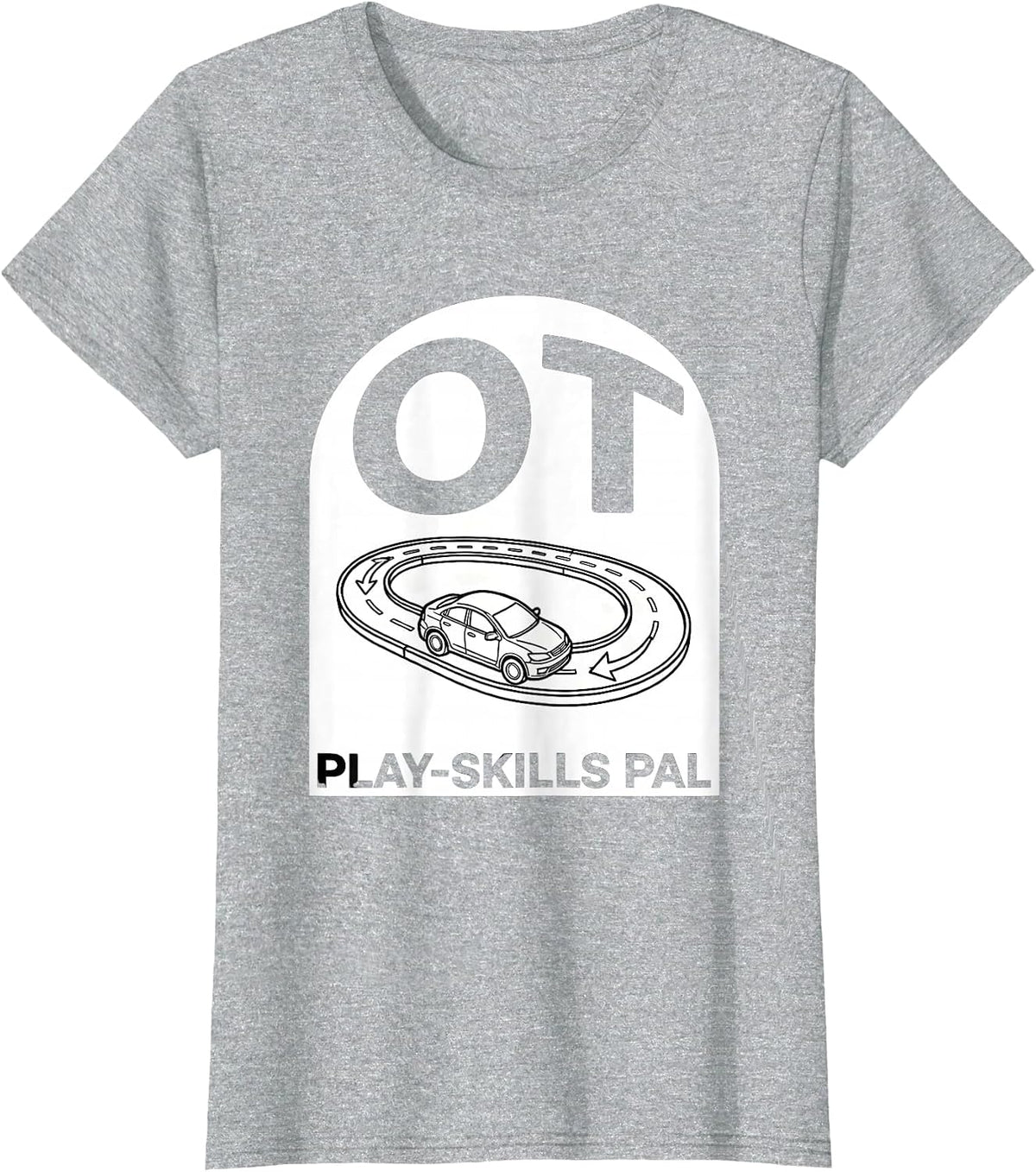 Women's OT, Play-Skills Pal Occupational Therapy Therapist Back T-Shirt - Heather Grey