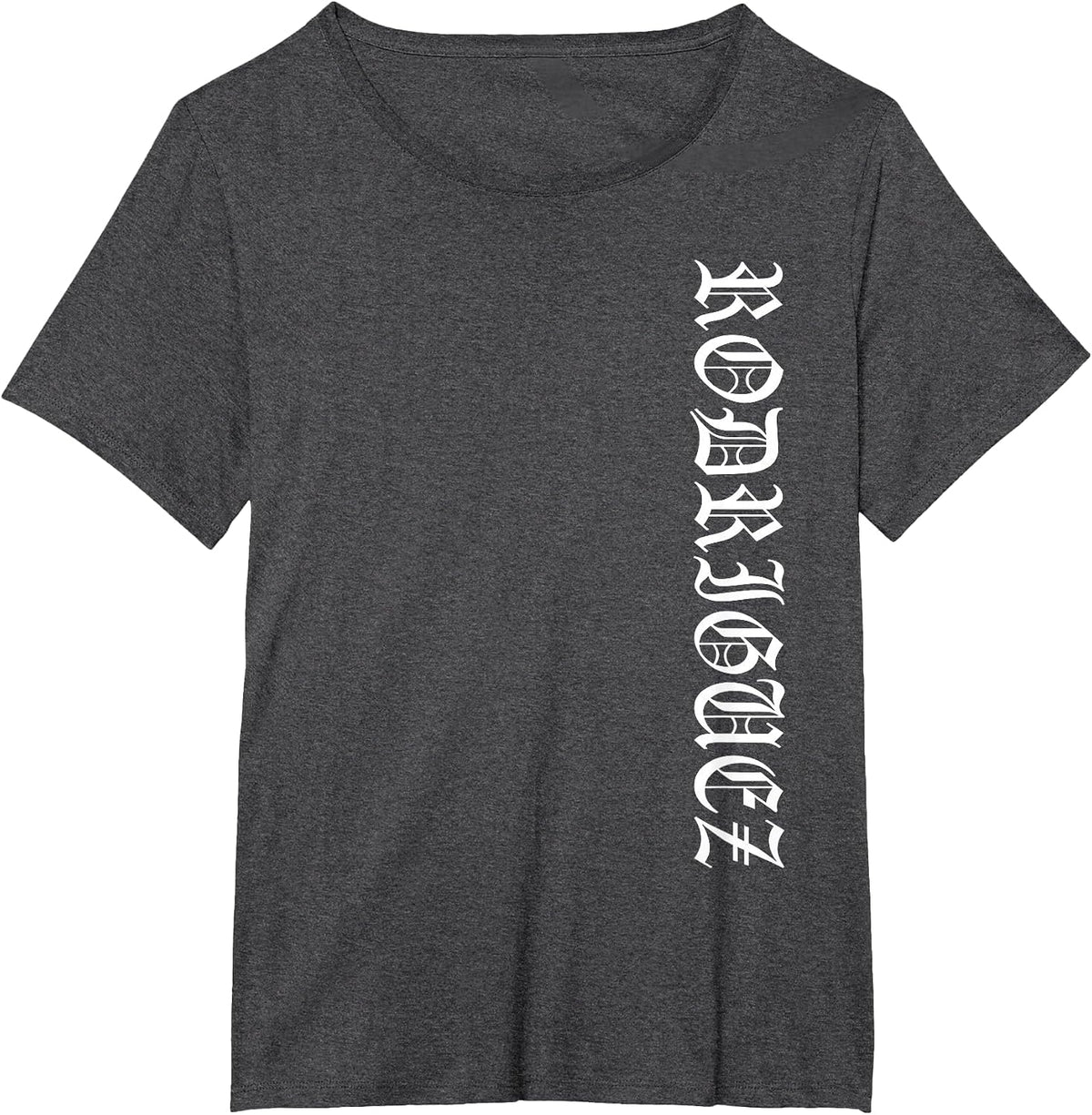 Rodriguez Vertical Old English T-Shirt - Dark Heather Grey