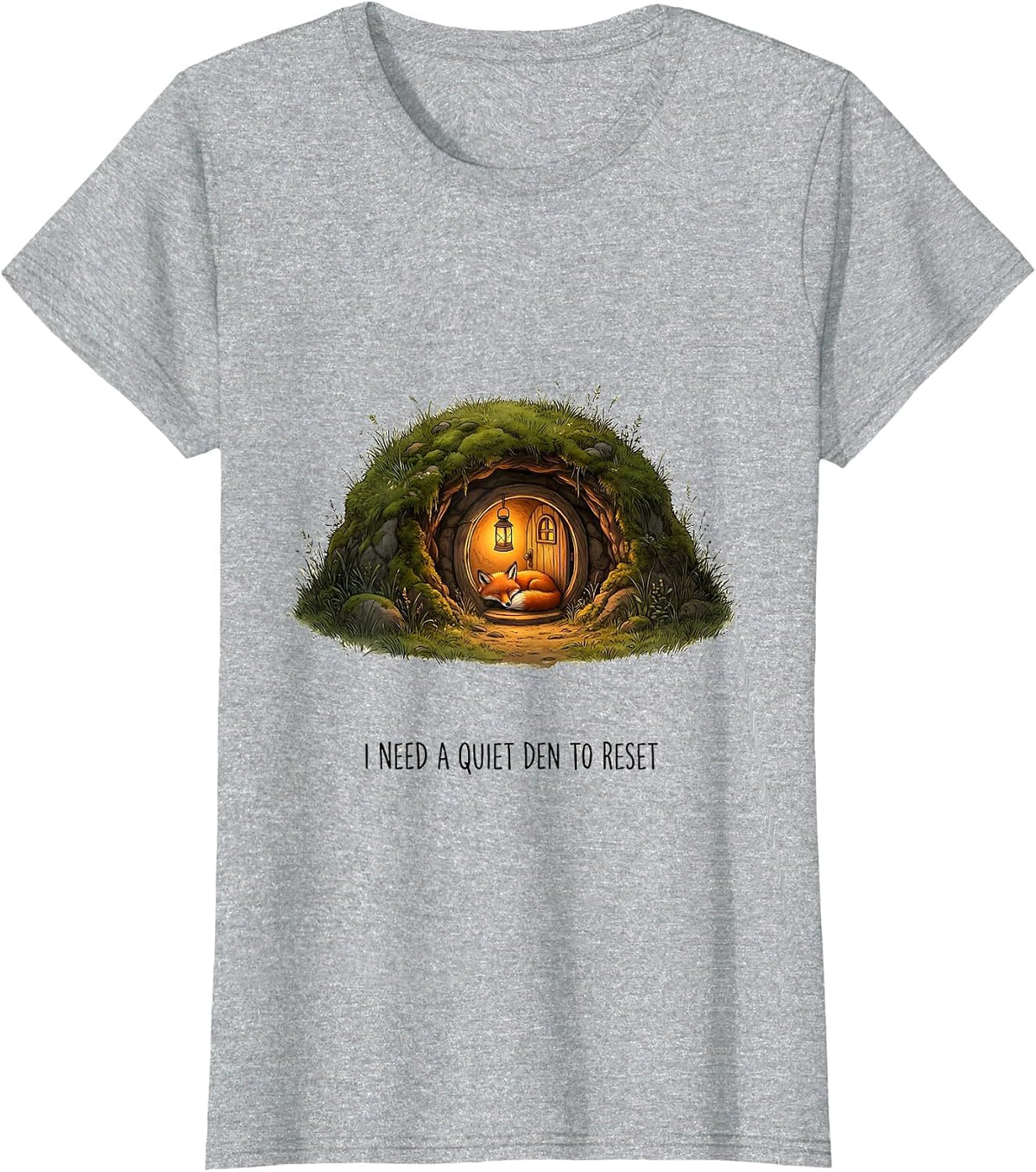 I Need A Quiet Den To Reset Funny Autistic ADHD T-Shirt - Heather Grey