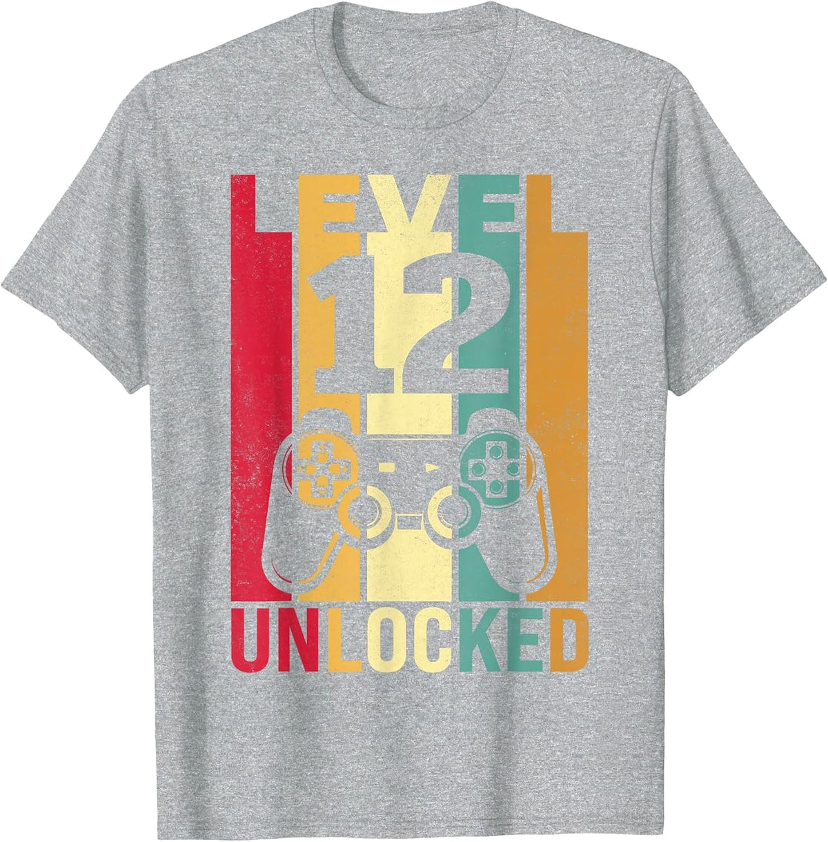 12yr 12 Birthday Boy Son Funny Gamer 12th Years Old Birthday T-Shirt - Heather Grey