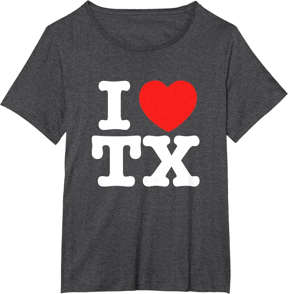 I Heart Texas (TX) Love T-Shirt - Dark Heather Grey