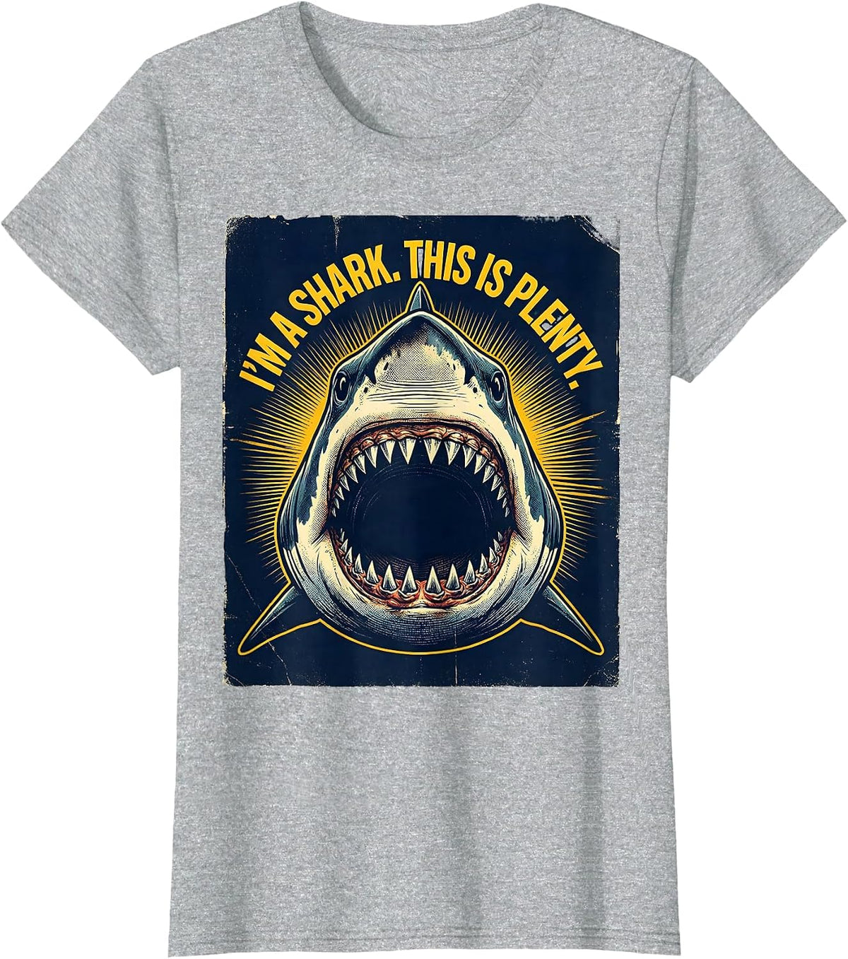 Women's I'm A Shark. This Is Plenty. Funny Shark Lover Halloween T-Shirt - Heather Grey