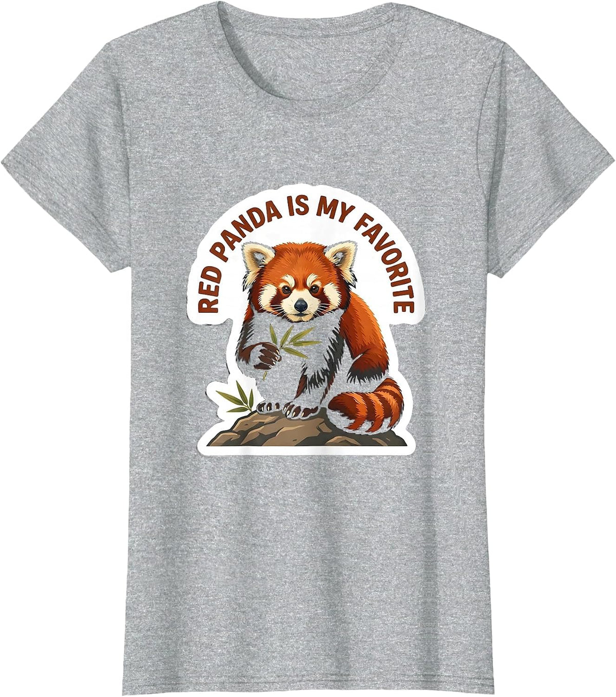 Women's Red Panda Is My Favorite Funny Cute Animal Lover Gift T-Shirt - Heather Grey