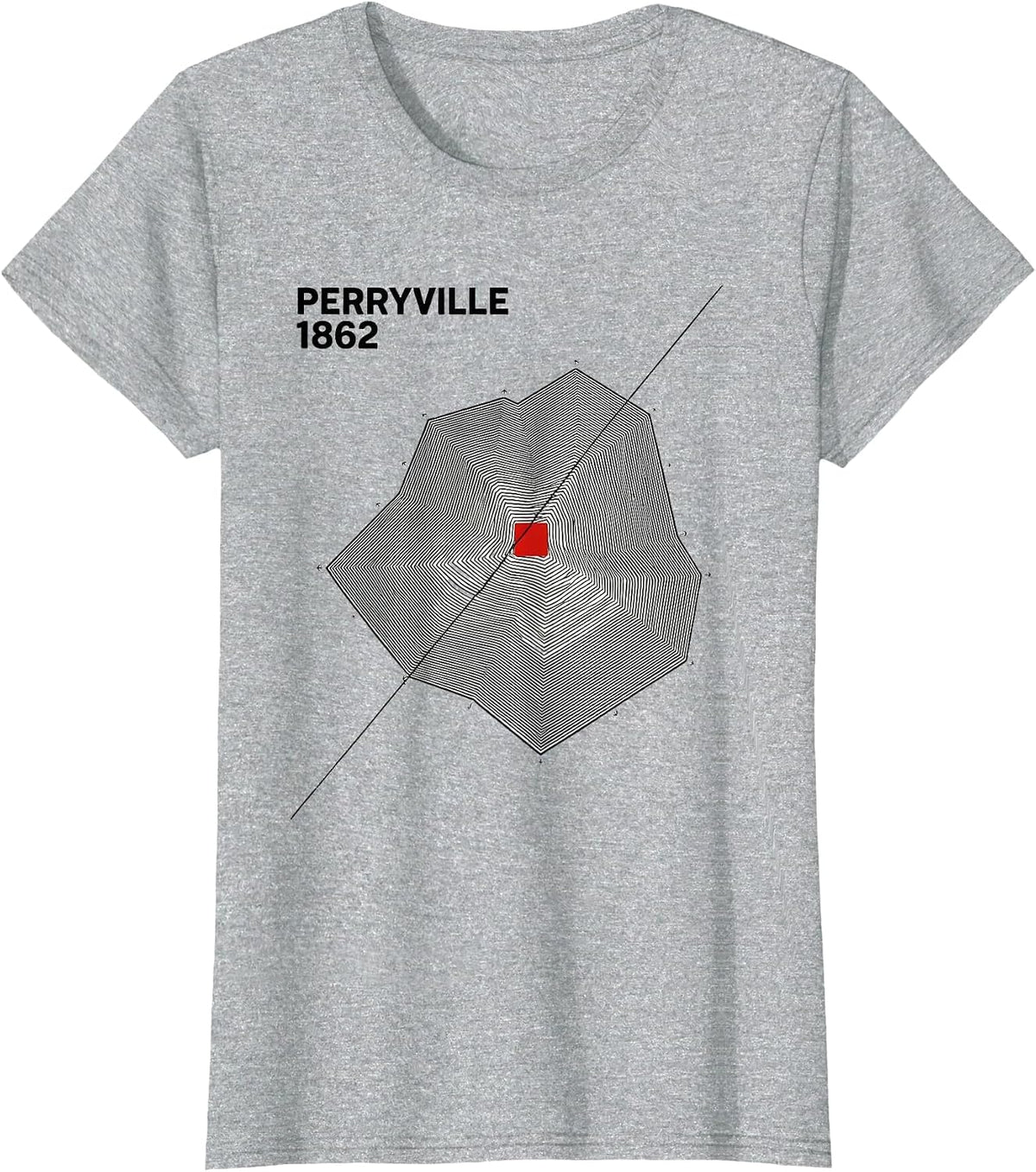 Perryville 1862 Geometric Civil War History Enthusiast T-Shirt - Heather Grey