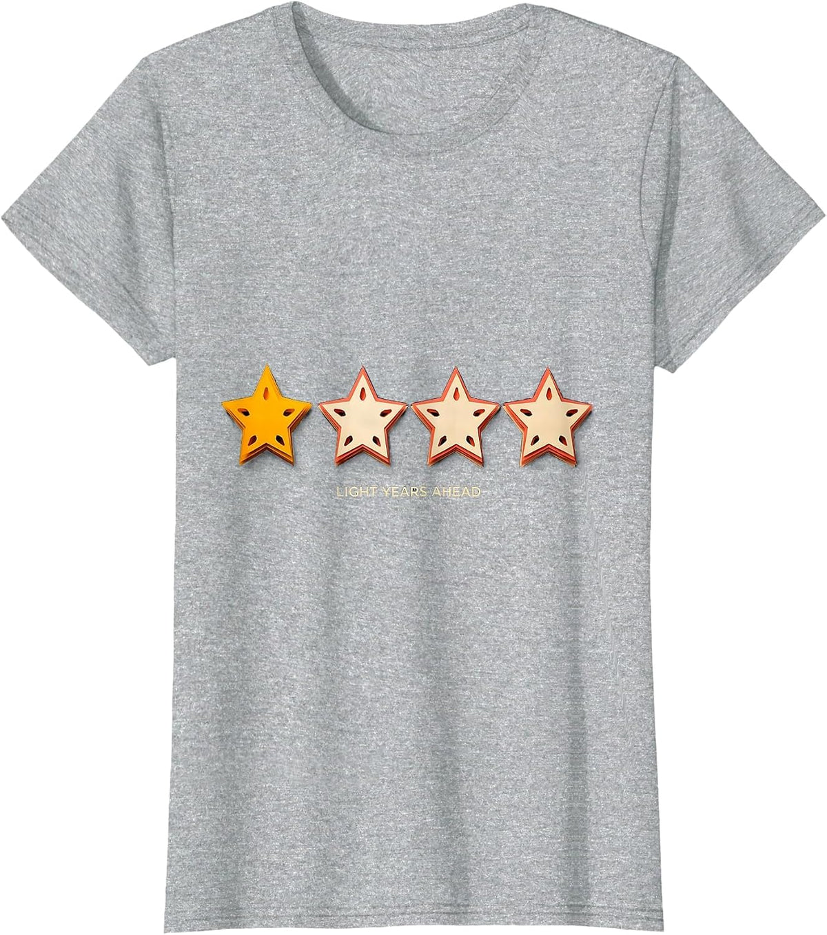 Light Years Ahead Paper Cutout Funny Space Astronomy Humor T-Shirt - Heather Grey