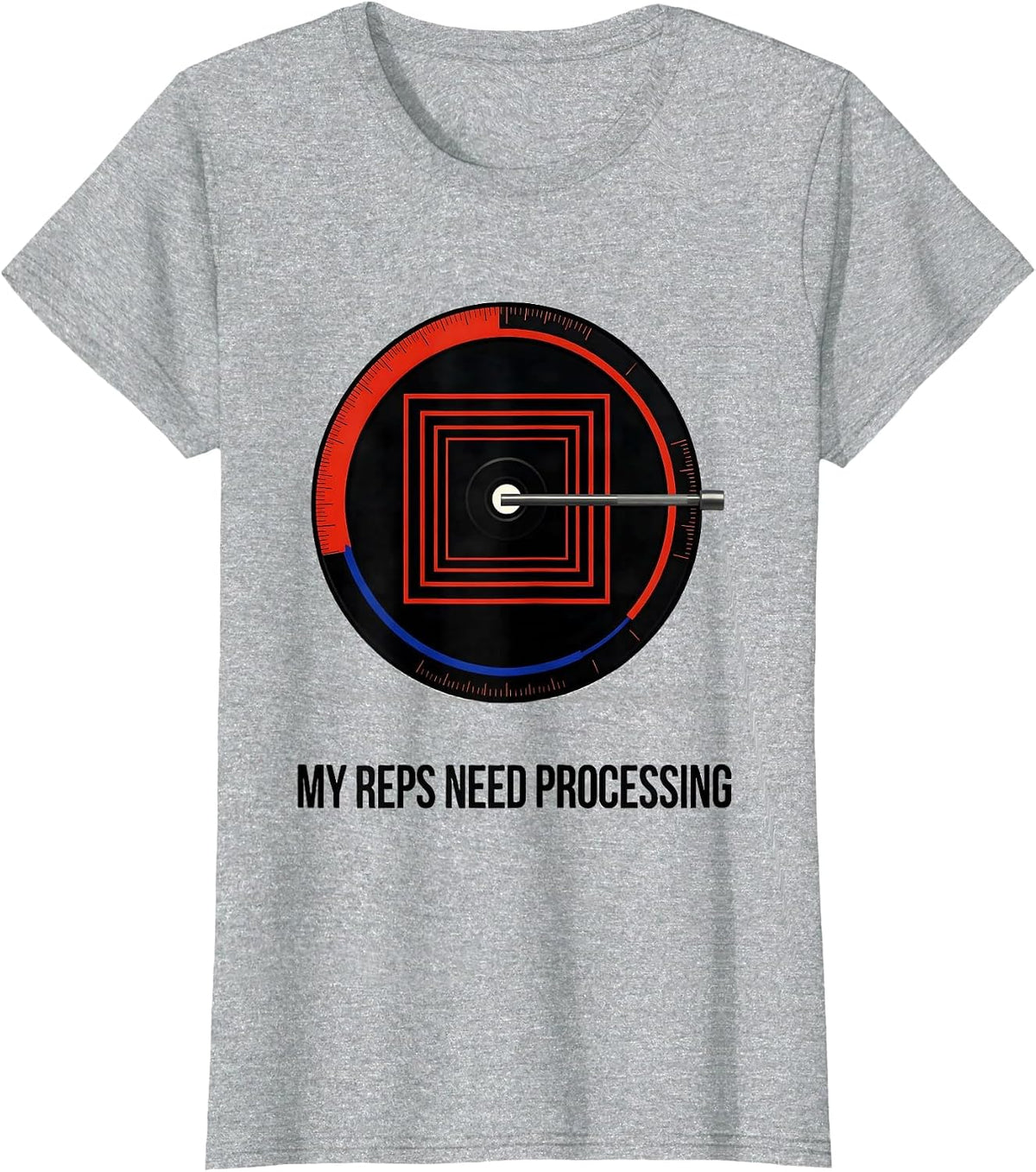 My Reps Need Processing Funny Weight Lifting Gym Workout T-Shirt - Heather Grey
