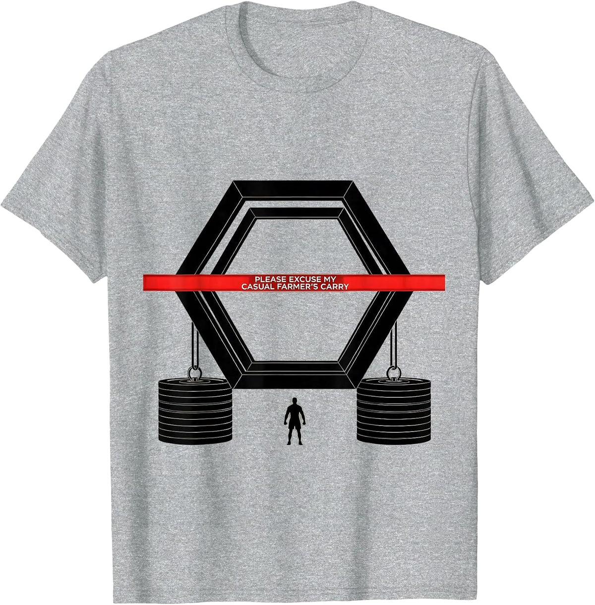 Men's Please Excuse My Casual Farmer's Carry Funny Gym Workout T-Shirt - Heather Grey