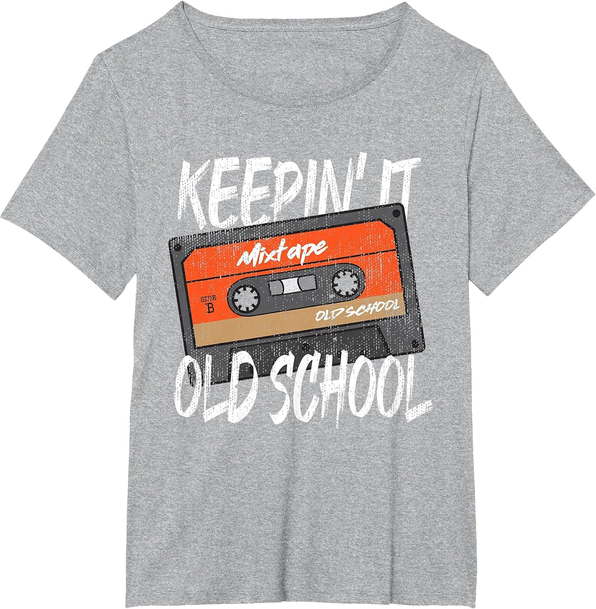 Old School Hip Hop 80s 90s Vintage Mixtape Cassette Tape T-Shirt - Heather Grey