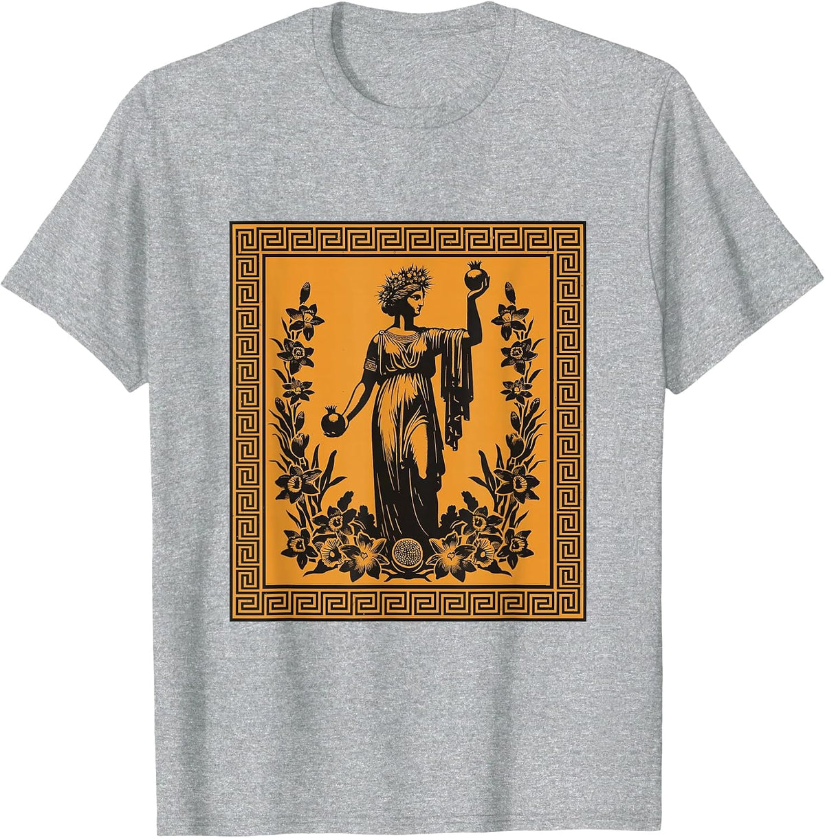 Persephone Spring Goddess Greek Mythology Ancient Greece Art T-Shirt - Heather Grey