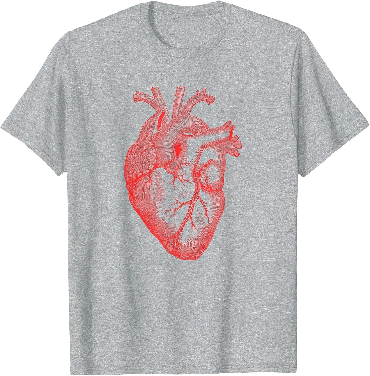Anatomical Heart Spreading Love Valentine T-Shirt - Heather Grey