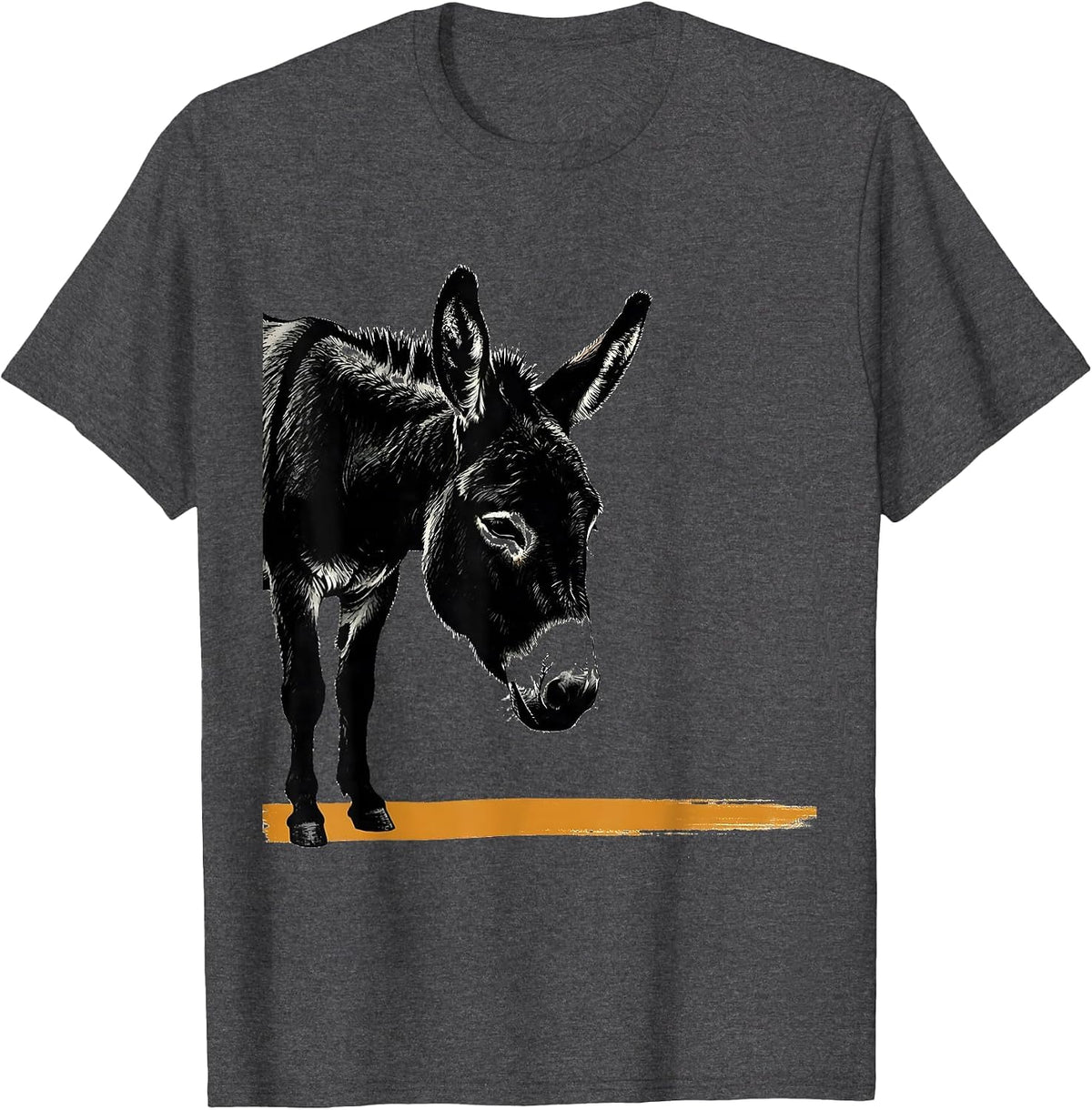 Donkey Minimalist Quirky Farm Animal Humor T-Shirt - Dark Heather Grey