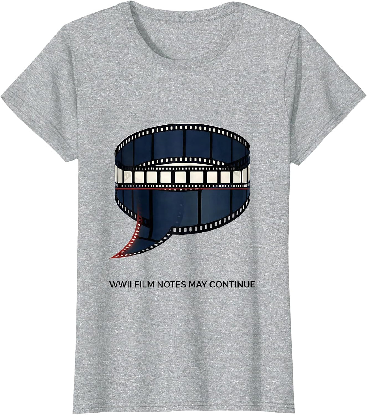 Women's WWII Film Notes May Continue Retro World War Two History T-Shirt - Heather Grey
