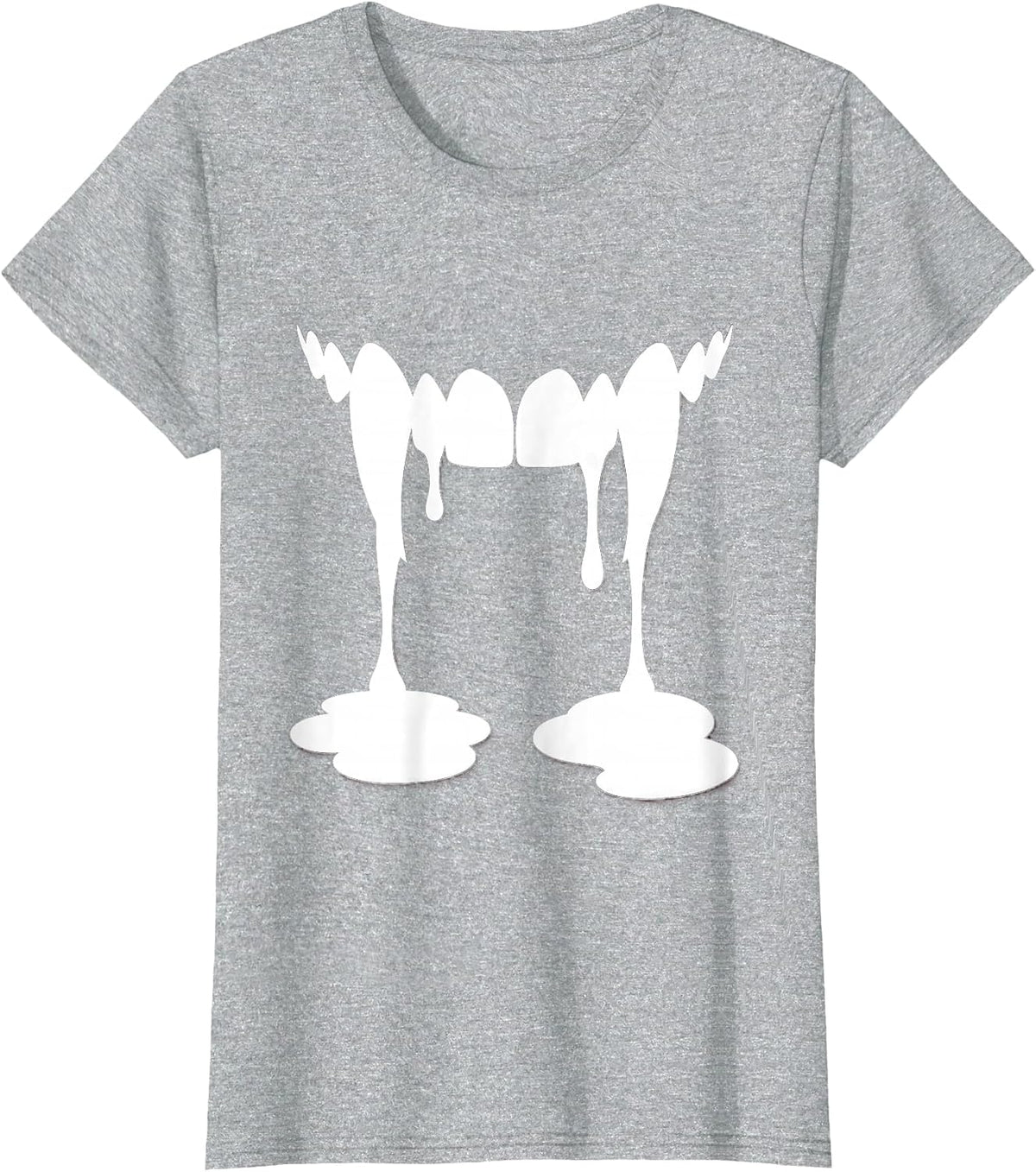 Vampire Fangs Toothpaste Drip Dental Halloween T-Shirt - Heather Grey