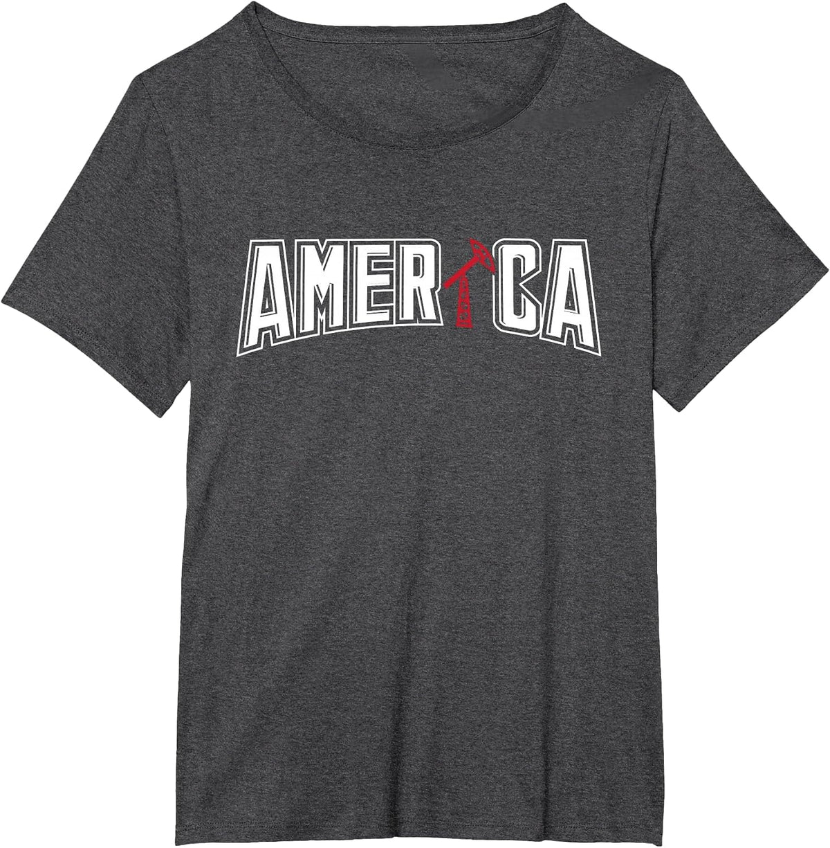 Patriotic America Oilfield Worker Oilman Oil Rig Drilling T-Shirt - Dark Heather Grey