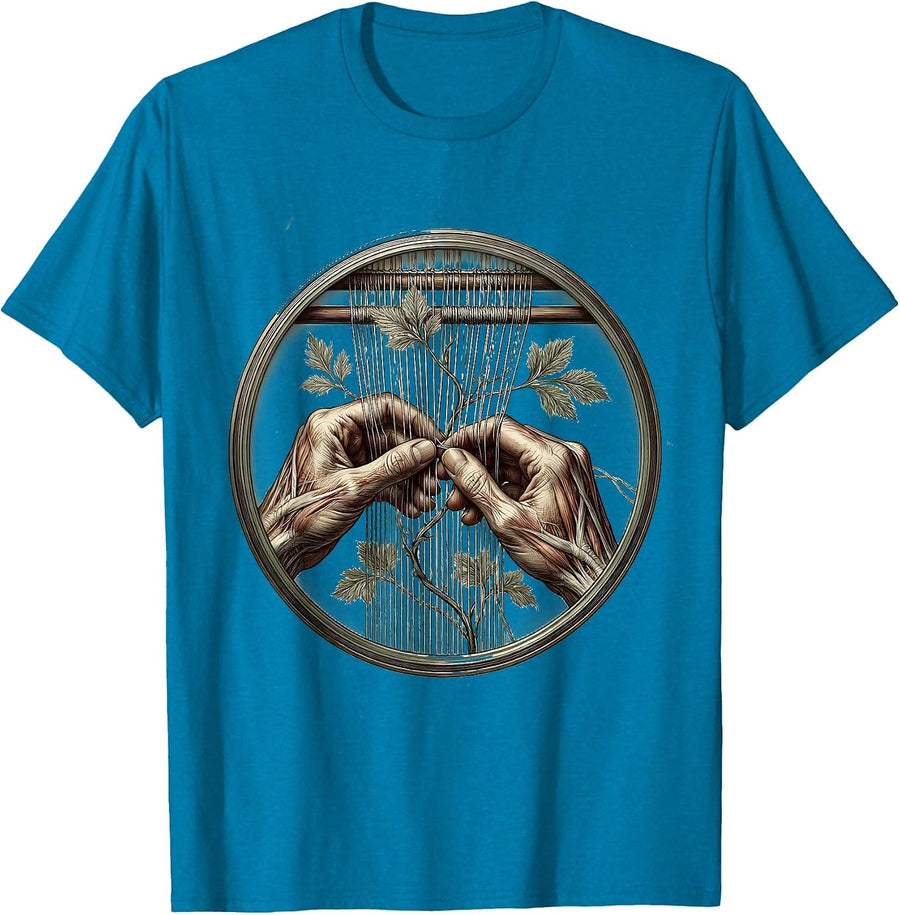 Occupational Therapy Hands Weaving Yarn on Loom T-Shirt - Sapphire Blue